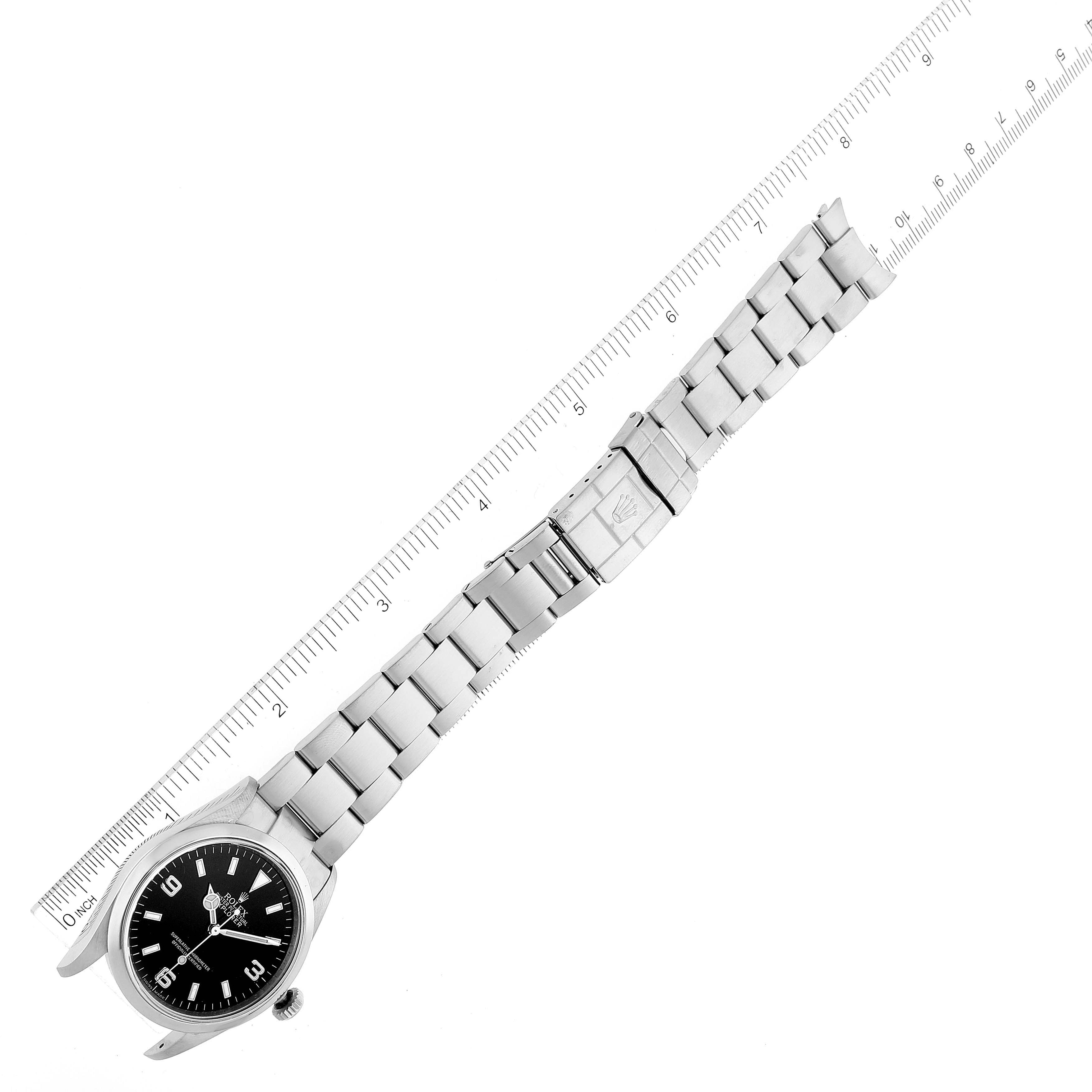 Rolex Explorer I Black Dial Stainless Steel Mens Watch 114270 Box Service Card