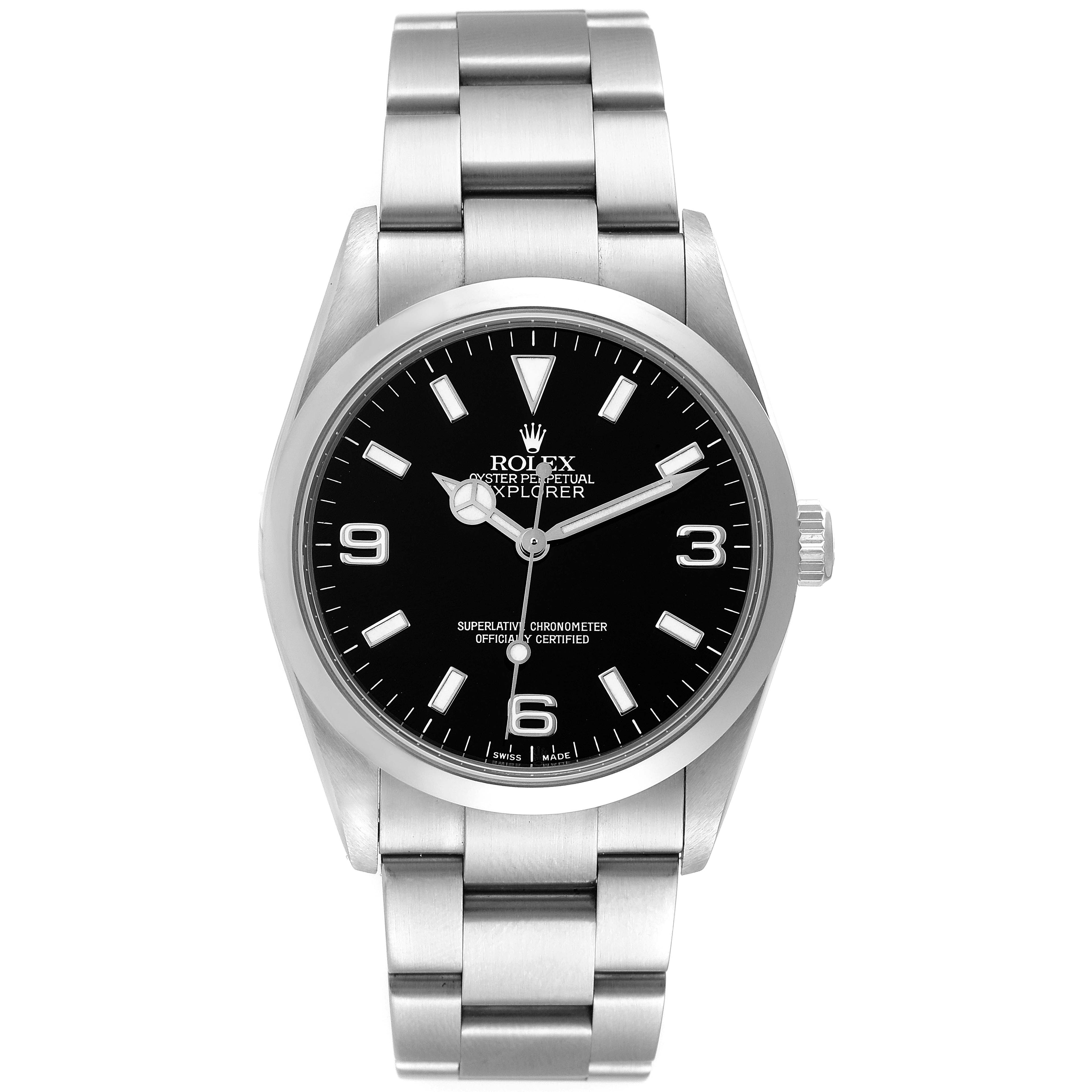Rolex Explorer I Black Dial Stainless Steel Mens Watch 114270 Unworn NOS