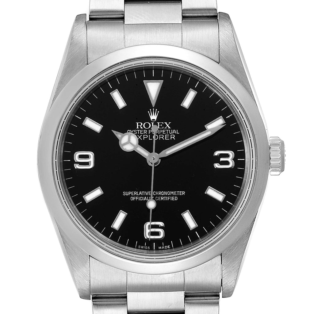 Rolex Explorer I Black Dial Stainless Steel Mens Watch 14270