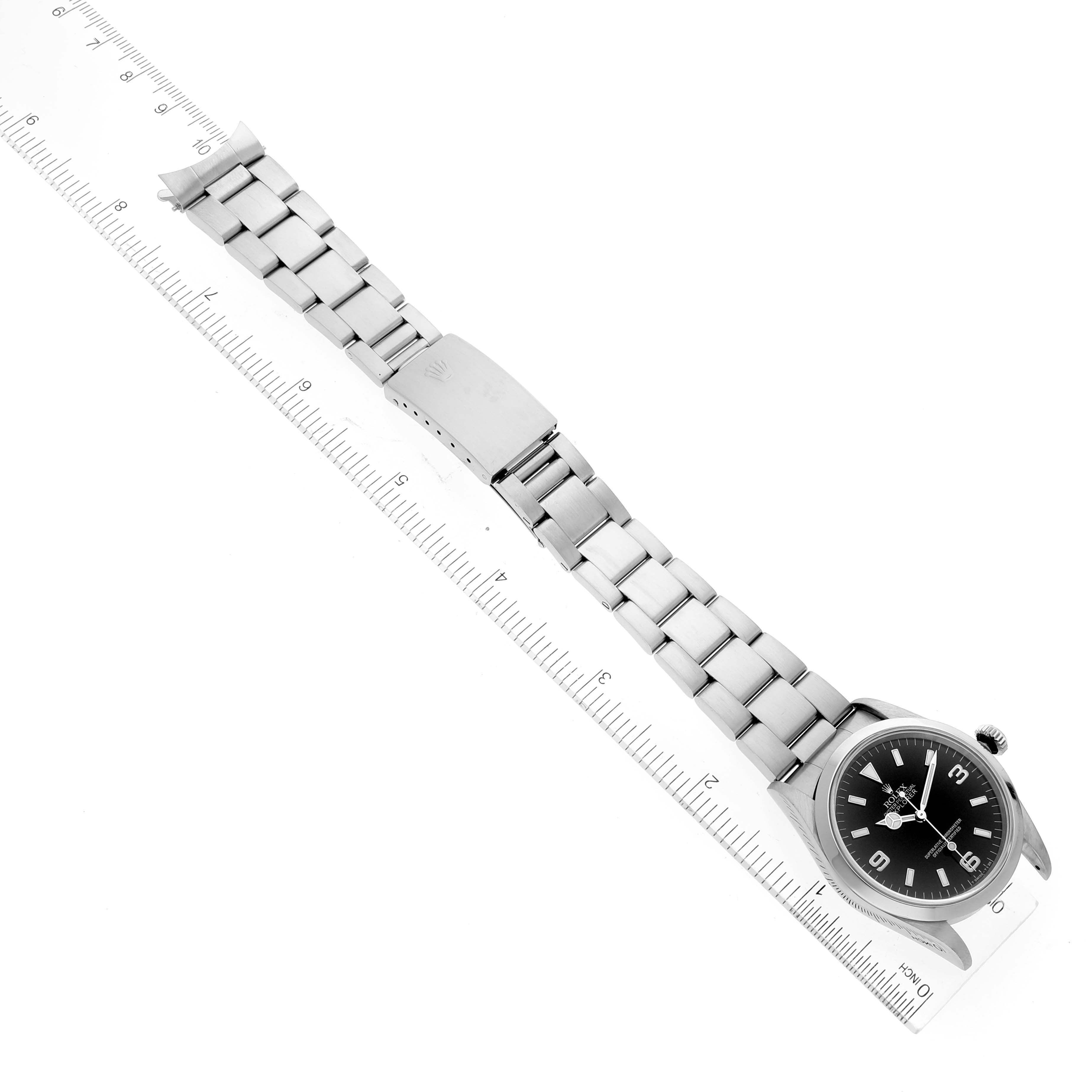 Rolex Explorer I Black Dial Stainless Steel Mens Watch 14270 Box Papers