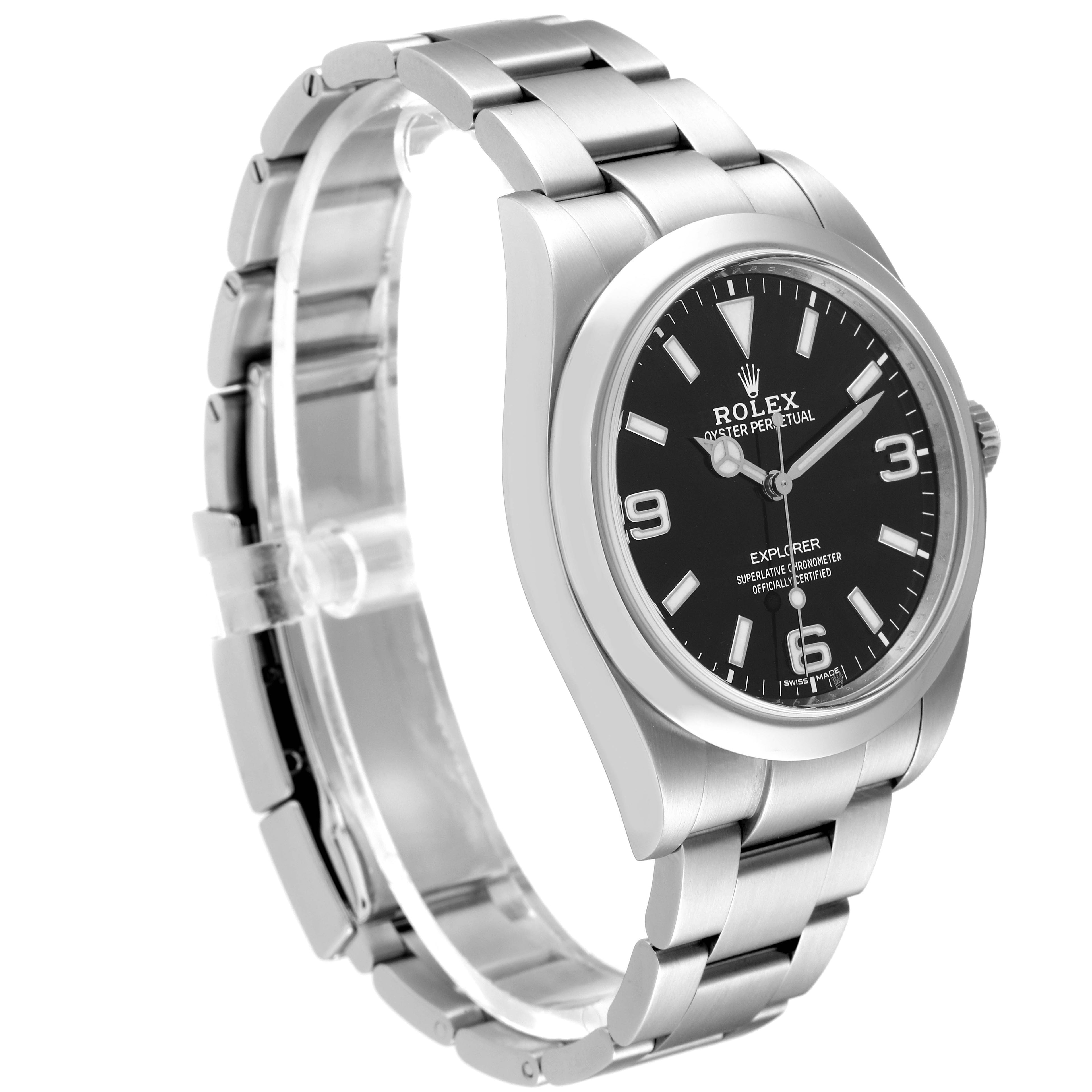Rolex Explorer I Luminescent Arabic Numerals Mens Watch 214270 Box Card