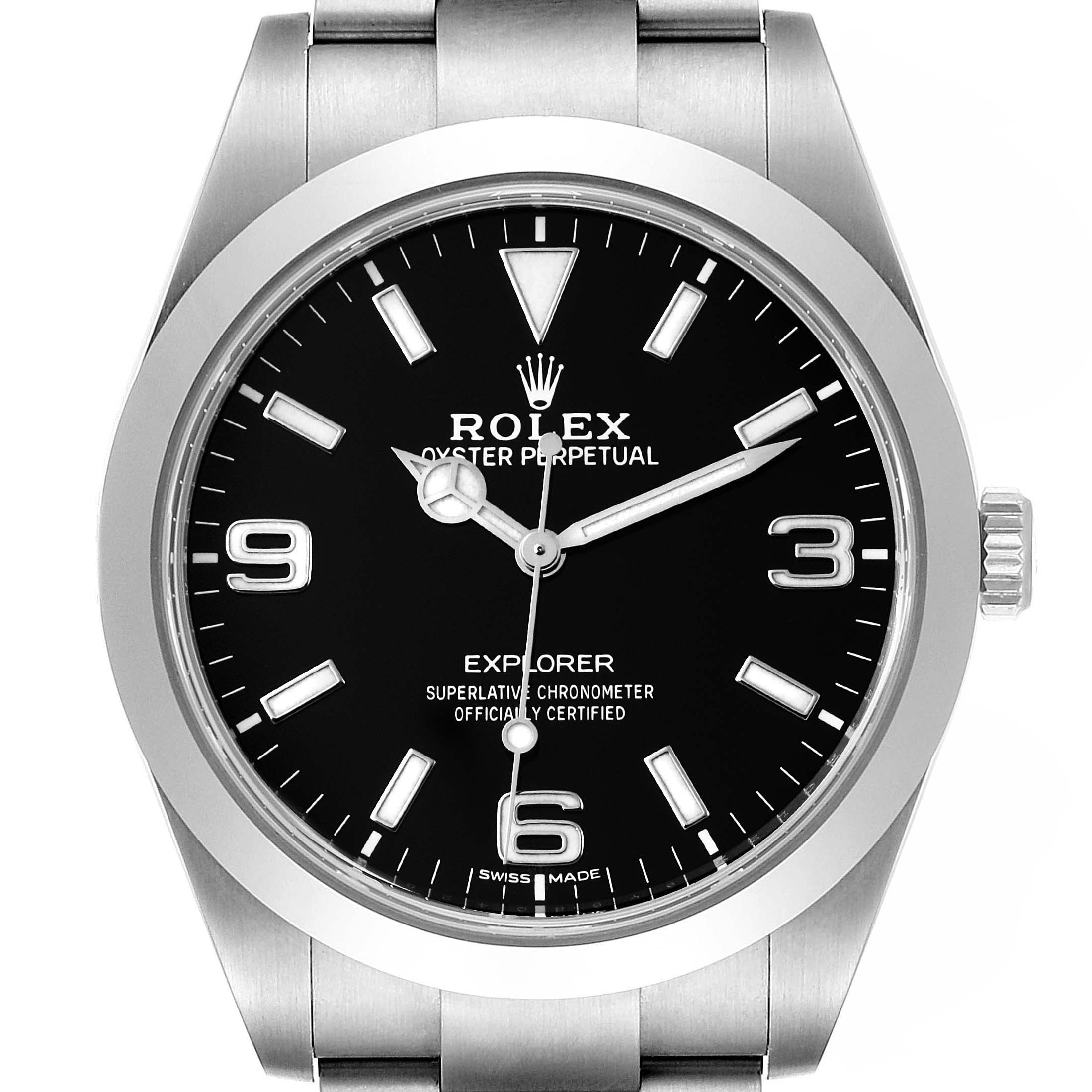 Rolex Explorer I Luminescent Arabic Numerals Mens Watch 214270 Box Card