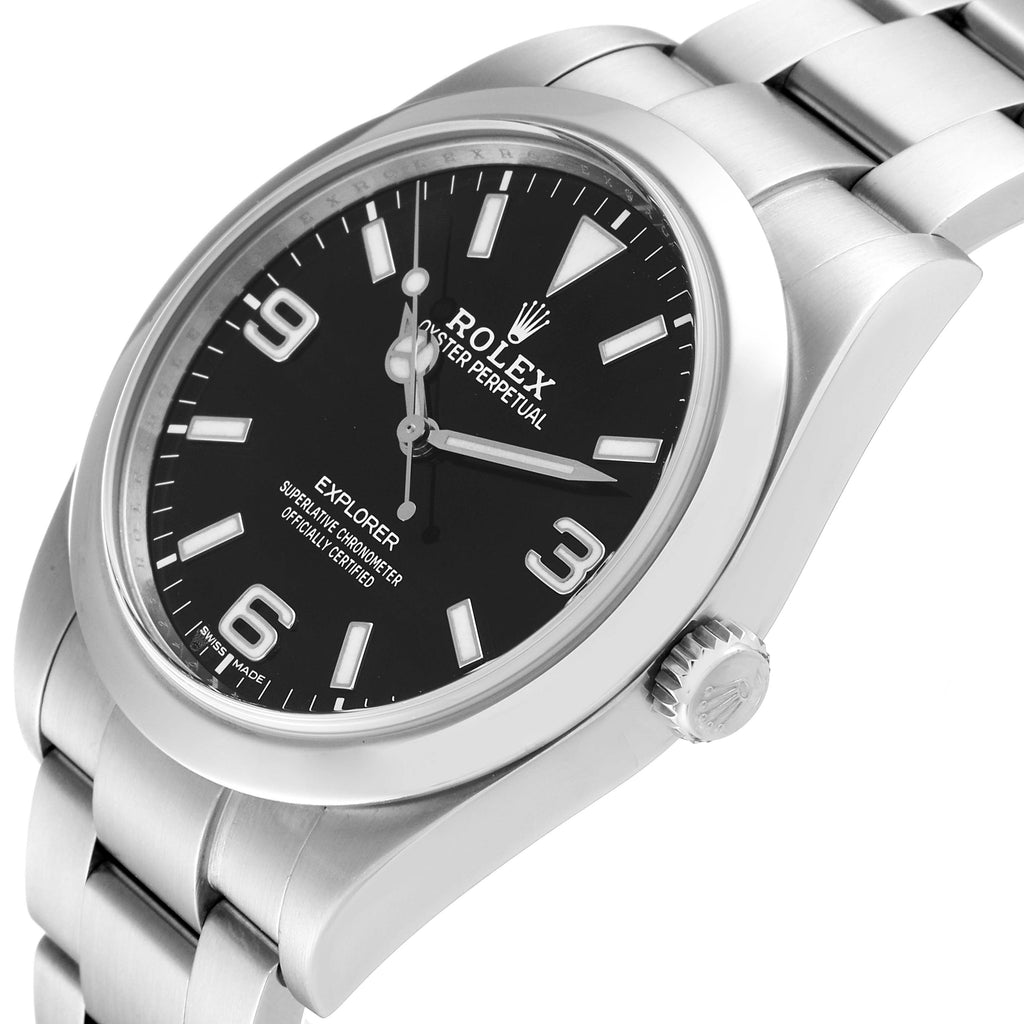 Rolex Explorer I Luminescent Arabic Numerals Mens Watch 214270 Box Card
