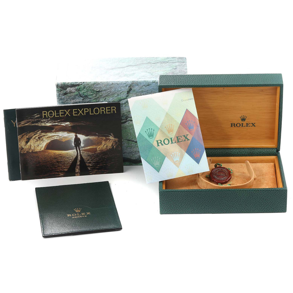 Rolex Explorer I Luminous Numbers Steel Mens Watch 114270 Box Papers