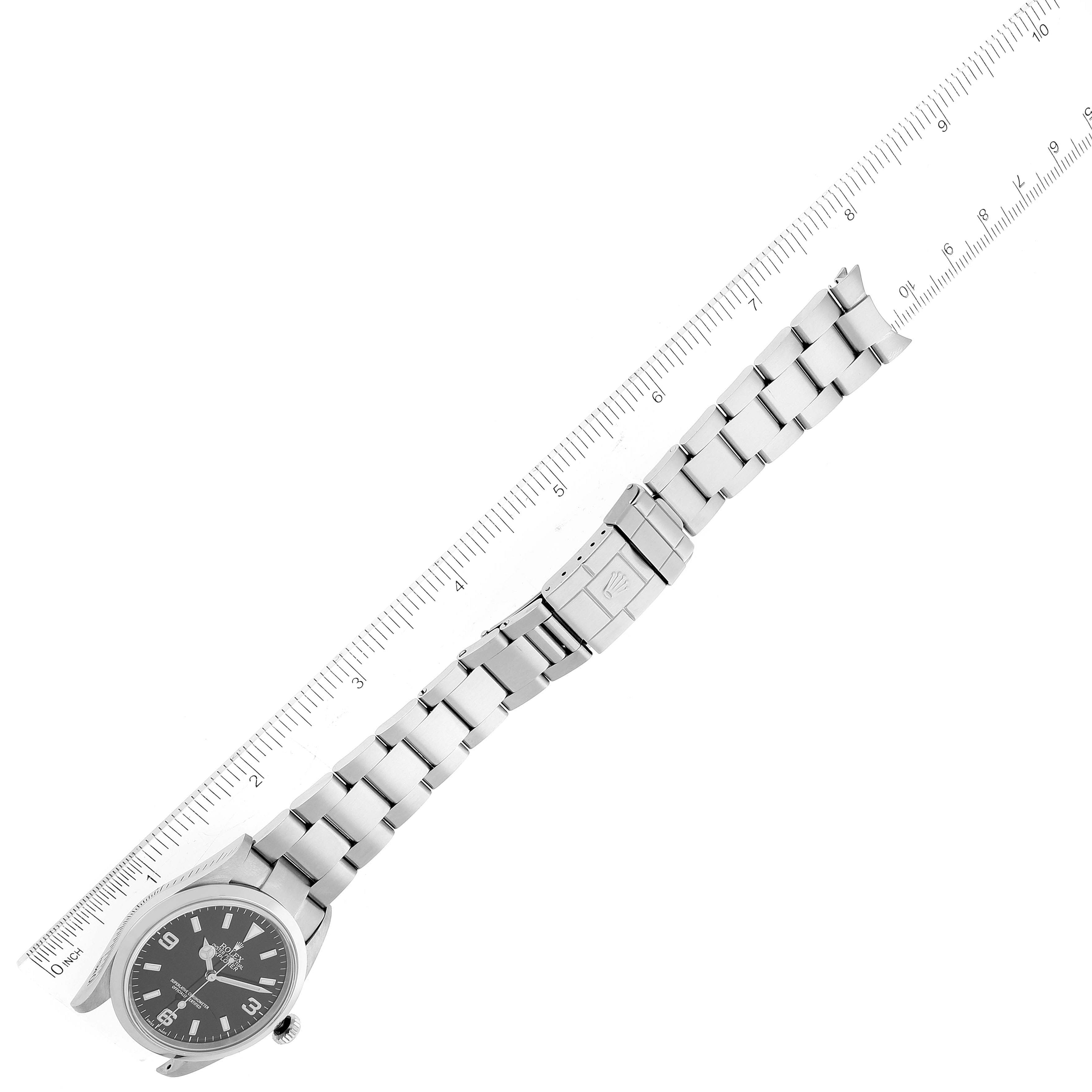 Rolex Explorer I Luminous Numbers Steel Mens Watch 114270 Box Papers