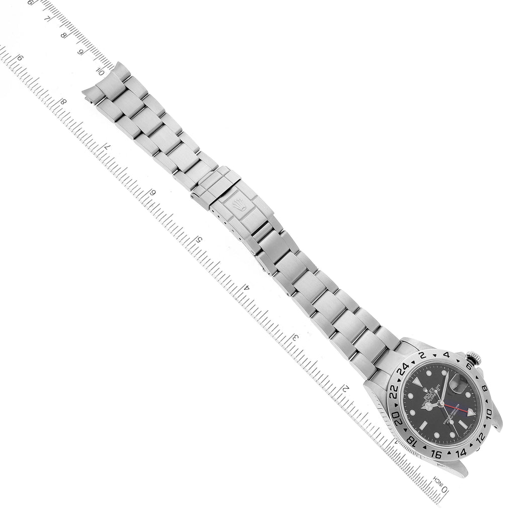 Rolex Explorer II 40mm Black Dial Parachrom Hairspring Mens Watch 16570