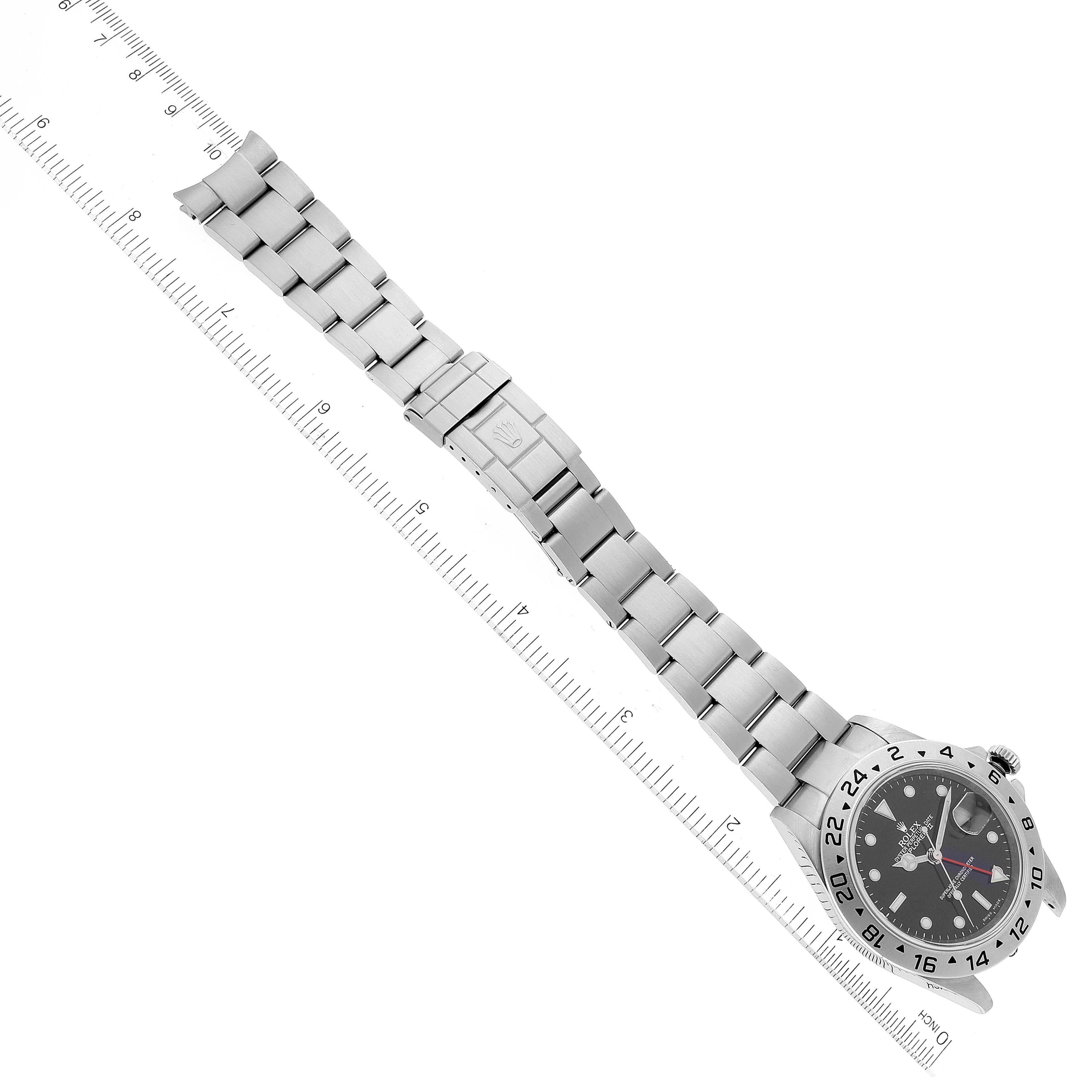 Rolex Explorer II 40mm Black Dial Parachrom Hairspring Mens Watch 16570