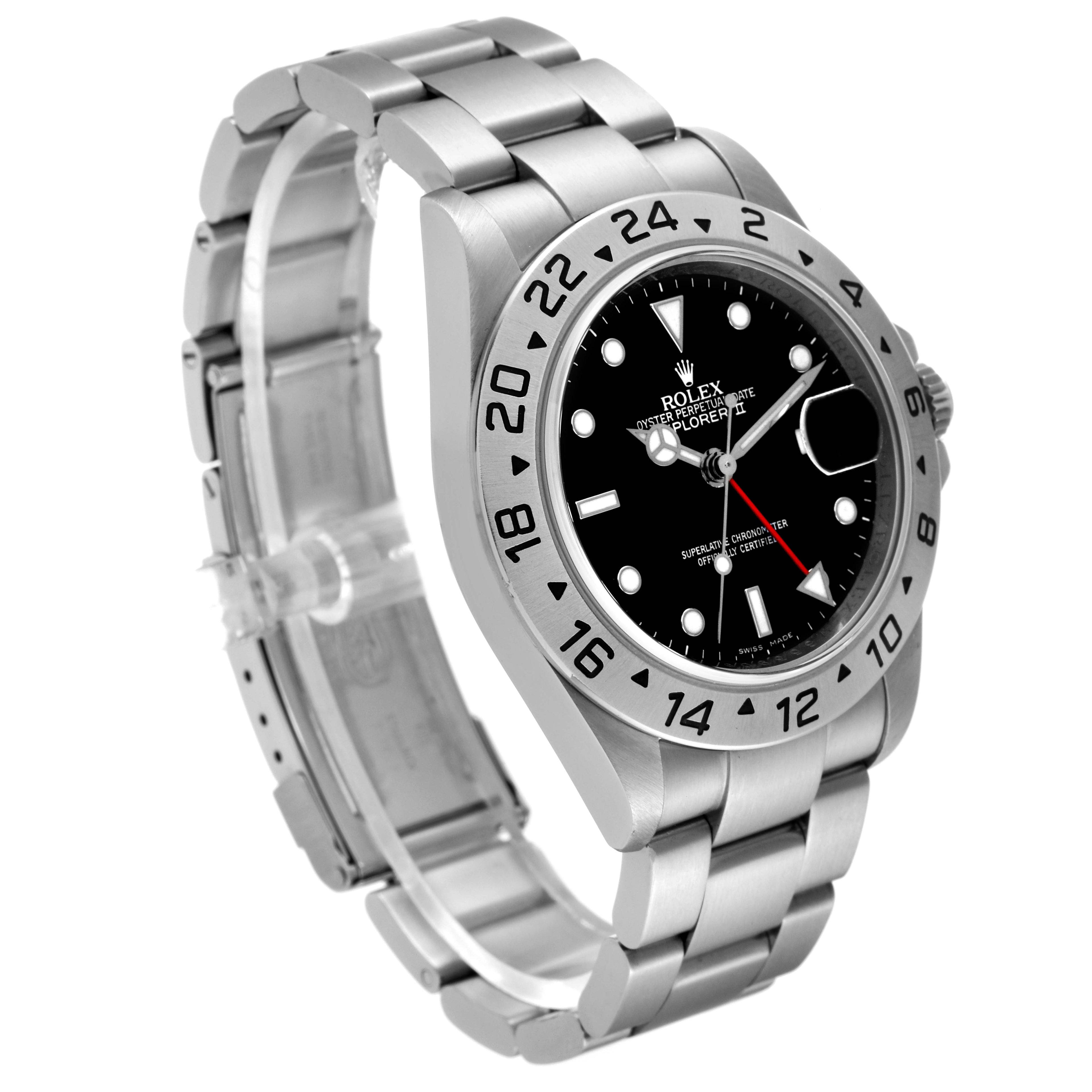 Rolex Explorer II 40mm Black Dial Parachrom Hairspring Mens Watch 16570