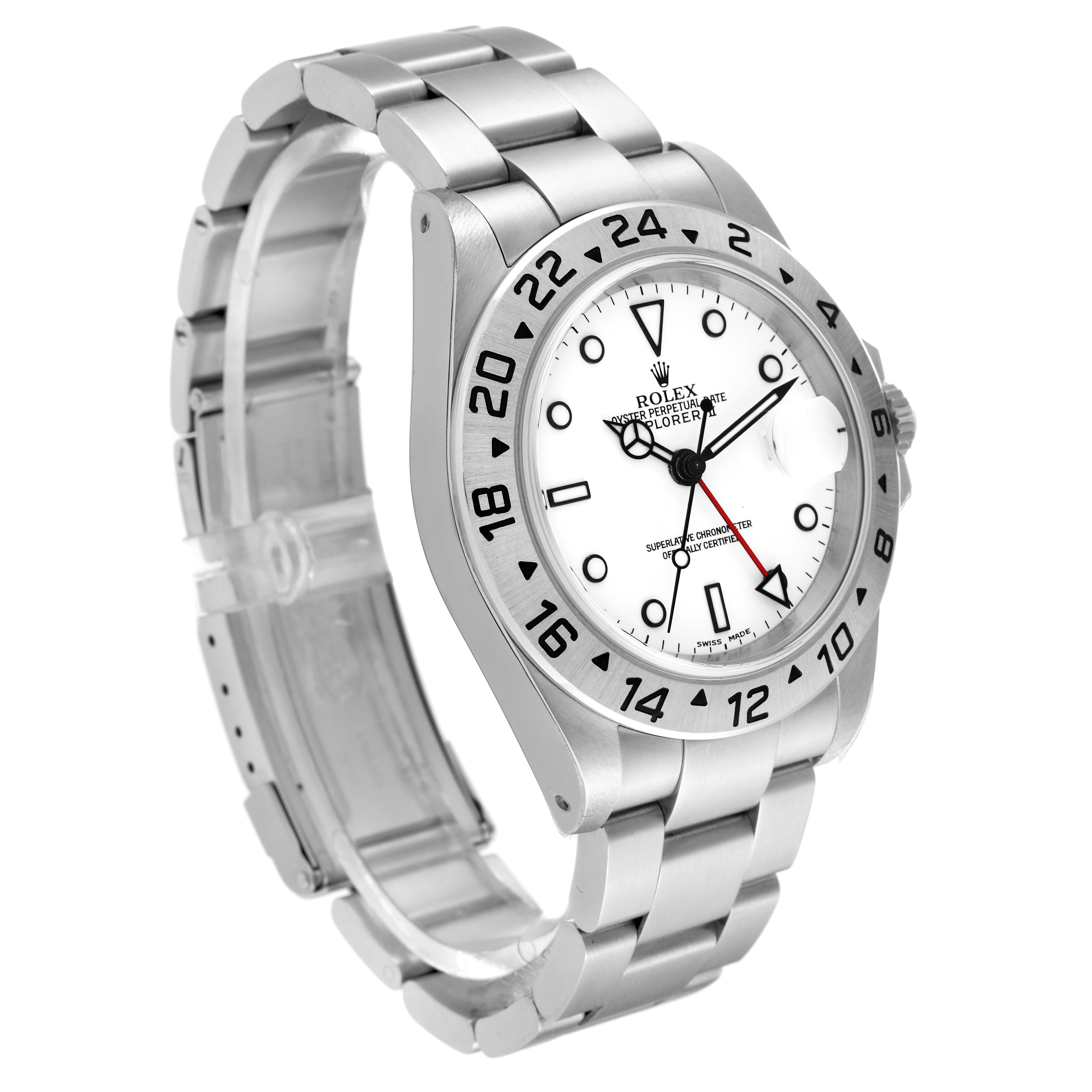 Rolex Explorer II 40mm Polar White Dial Steel Mens Watch 16570 Unworn NOS