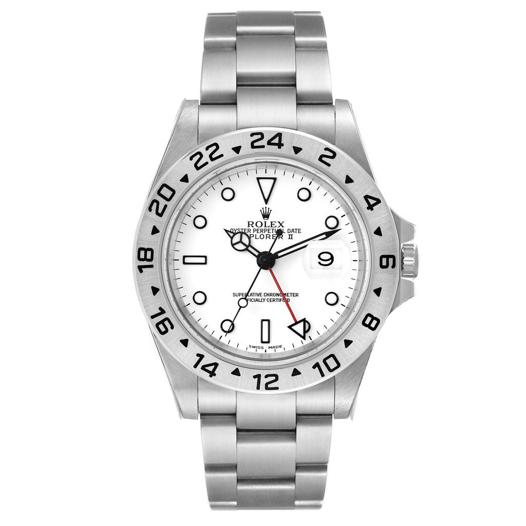 Rolex Explorer II 40mm Polar White Dial Steel Mens Watch 16570 Unworn NOS