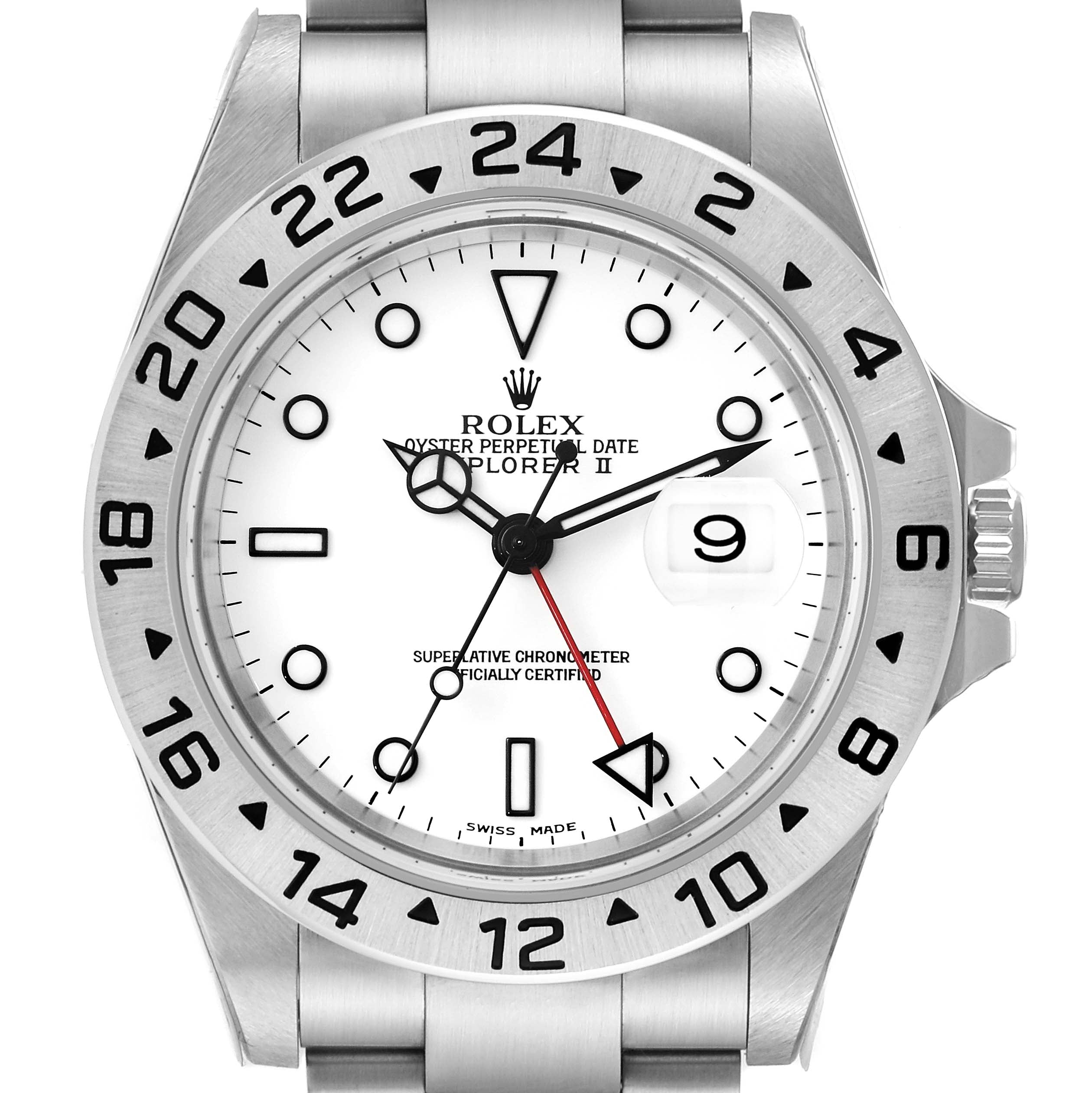 Rolex Explorer II 40mm Polar White Dial Steel Mens Watch 16570 Unworn NOS