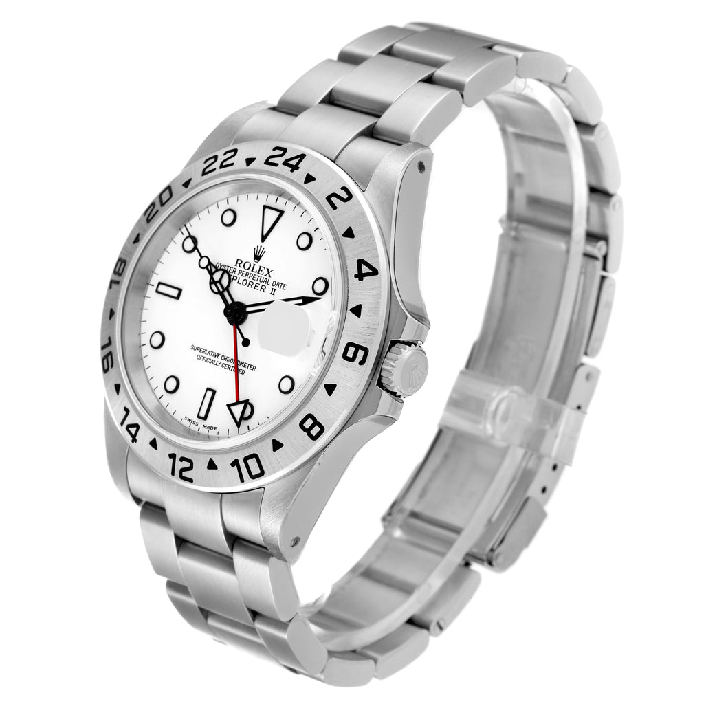 Rolex Explorer II 40mm Polar White Dial Steel Mens Watch 16570 Unworn NOS
