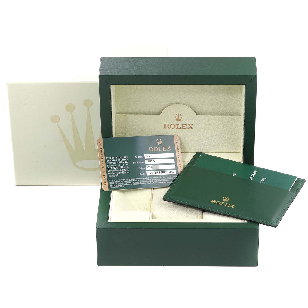 Rolex Explorer II White Polar Dial Parachrom Hairspring Steel Mens Watch 16570 Box Card