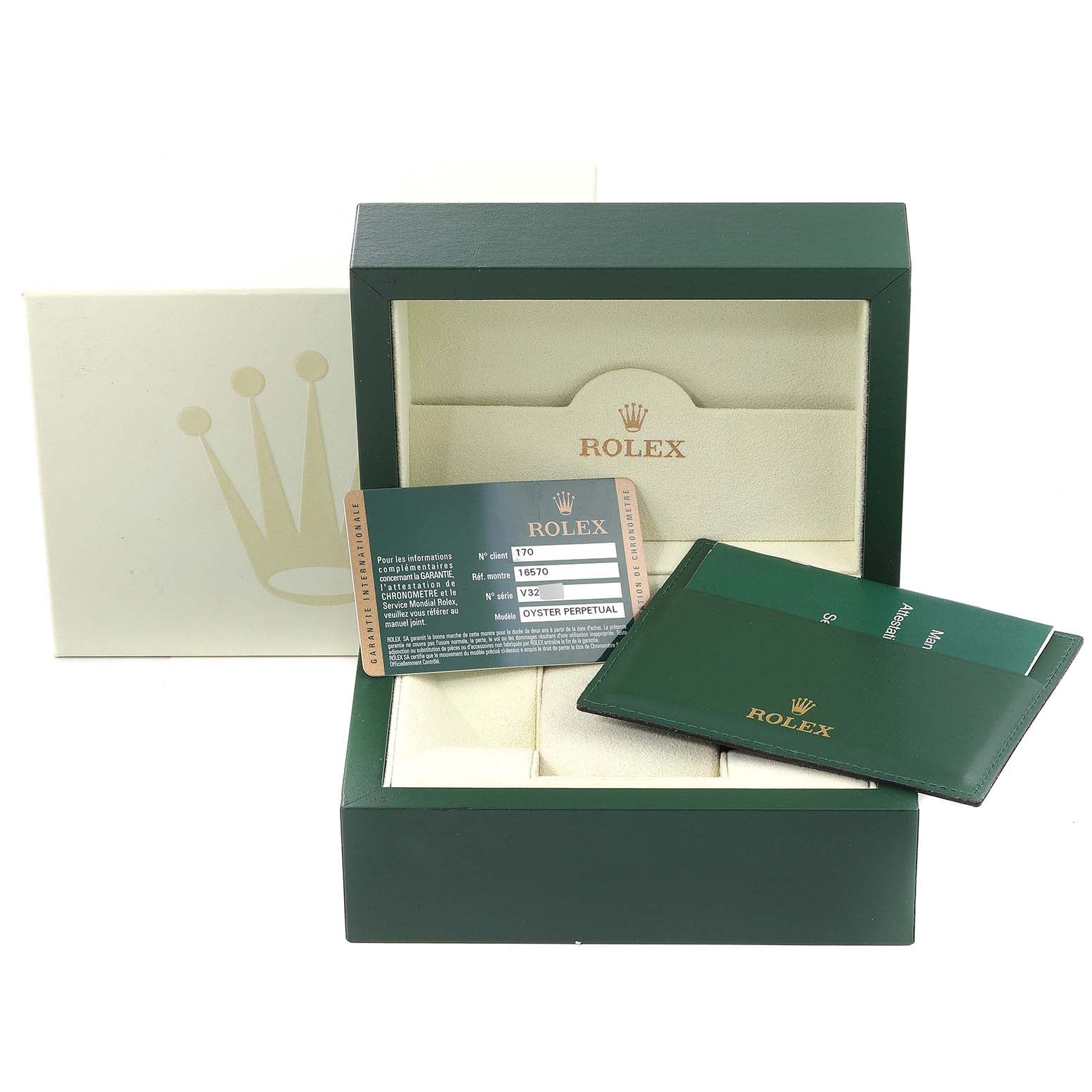 Rolex Explorer II White Polar Dial Parachrom Hairspring Steel Mens Watch 16570 Box Card