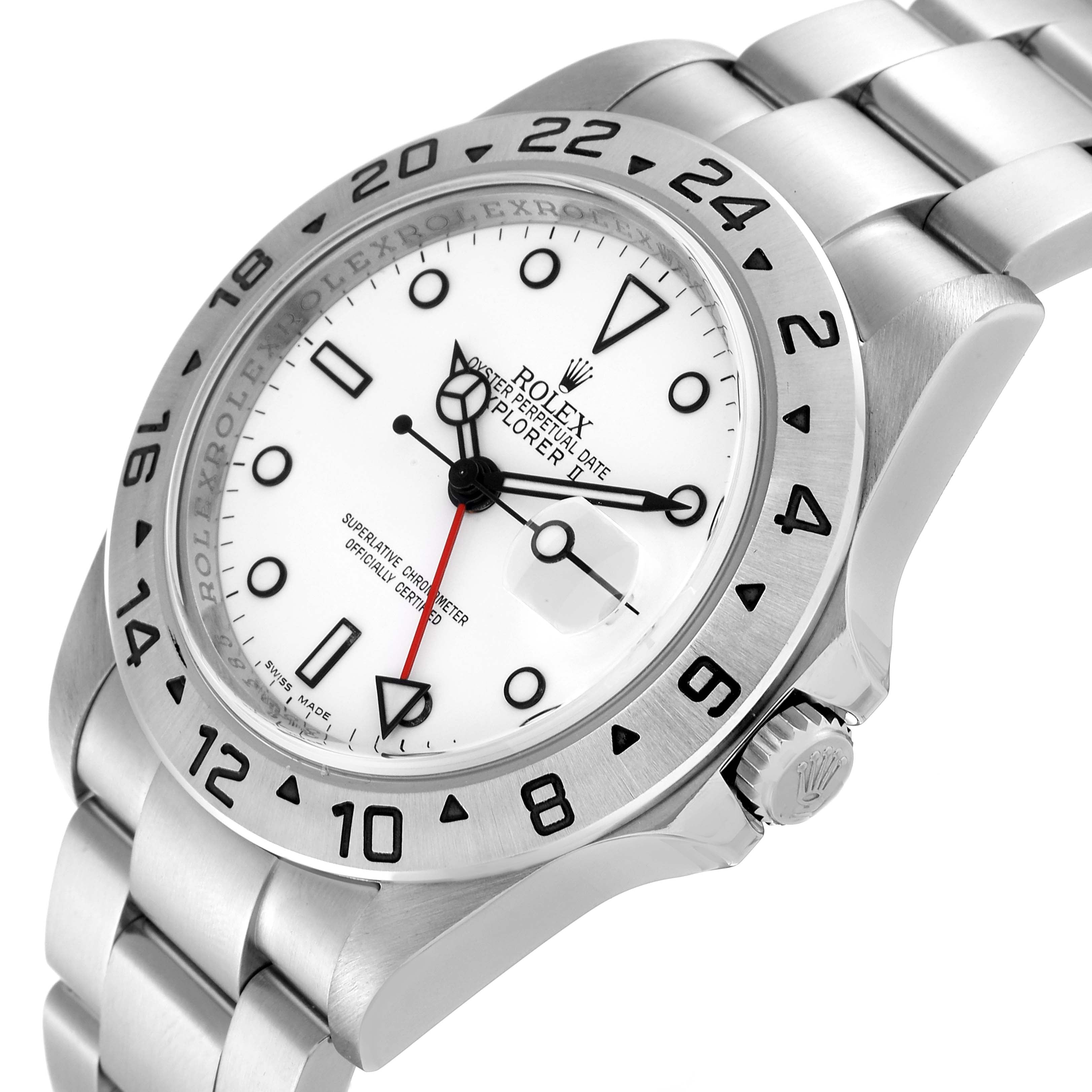 Rolex Explorer II 40mm White Dial Parachrom Hairspring Watch 16570 Box Card