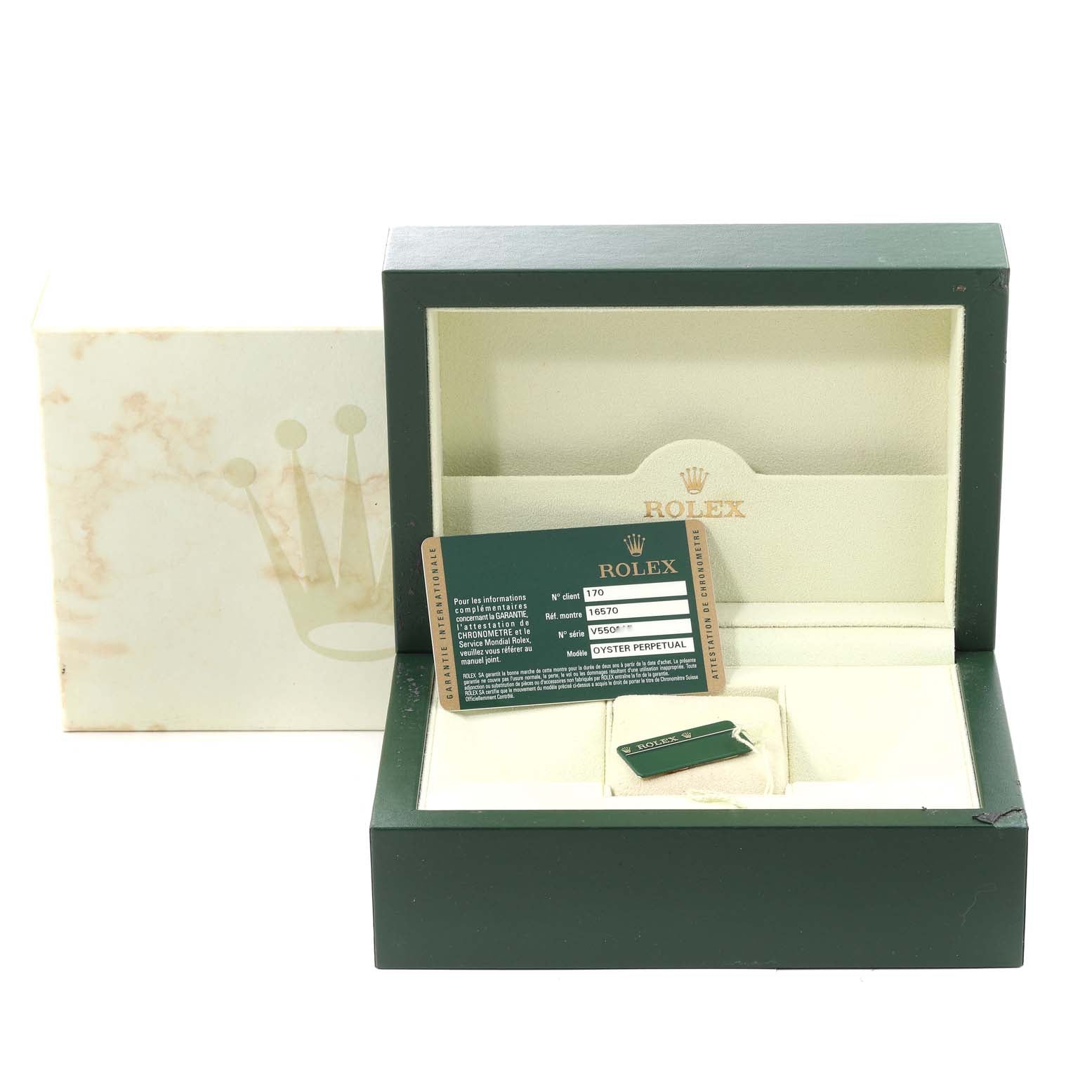 Rolex Explorer II 40mm White Dial Parachrom Hairspring Watch 16570 Box Card