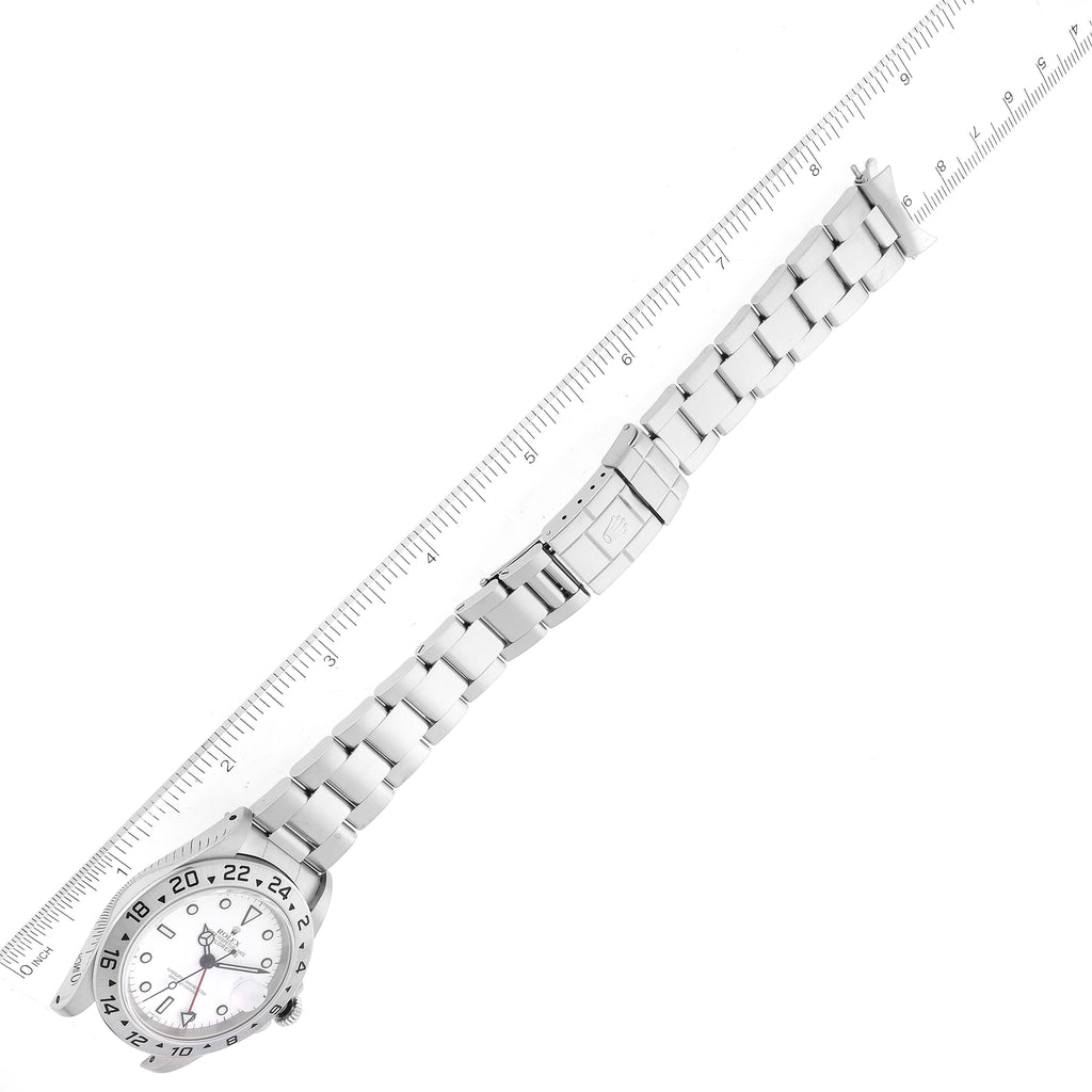 Rolex Explorer II 40mm Polar White Dial Automatic Watch 16570 Box Papers