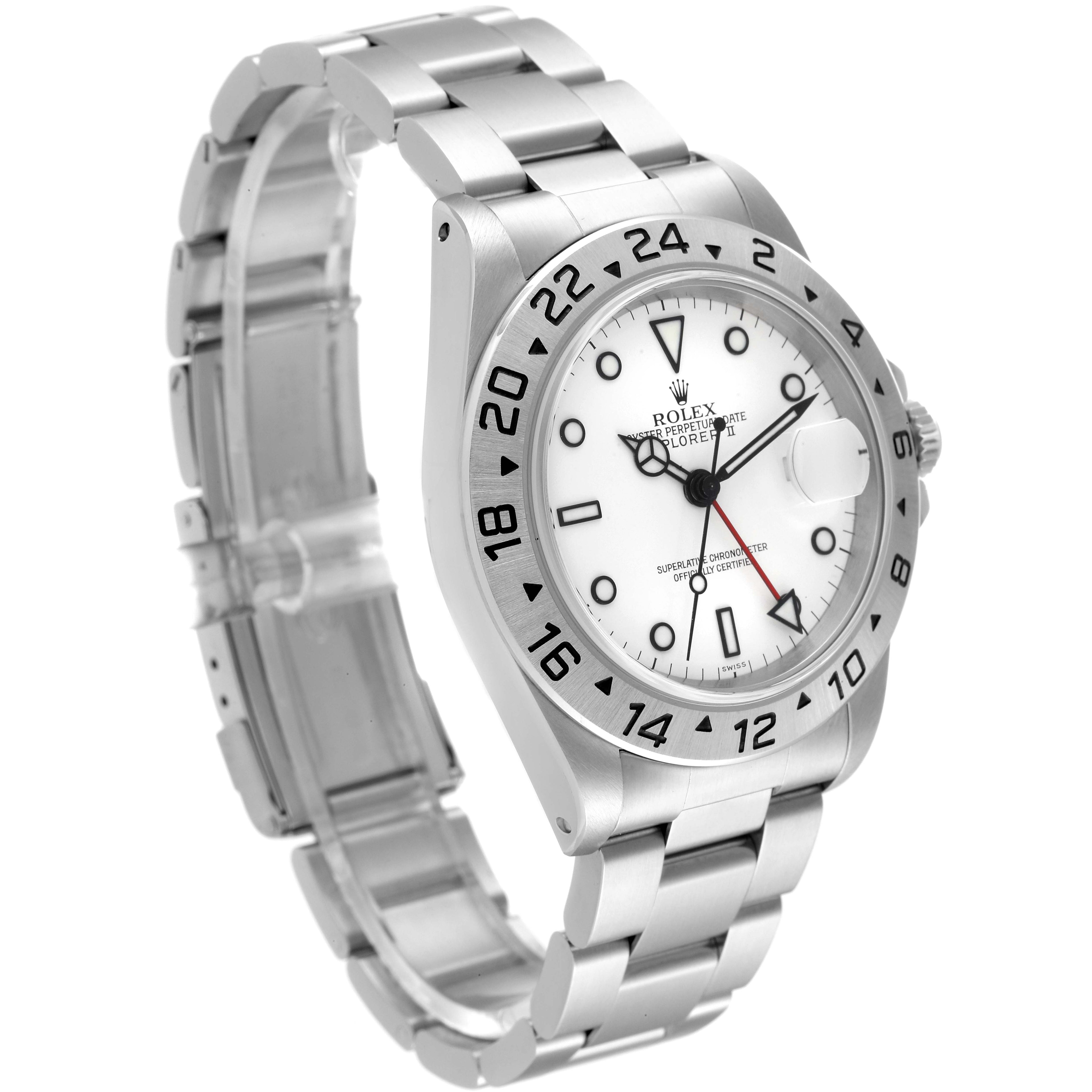 Rolex Explorer II 40mm Polar White Dial Automatic Watch 16570 Box Papers