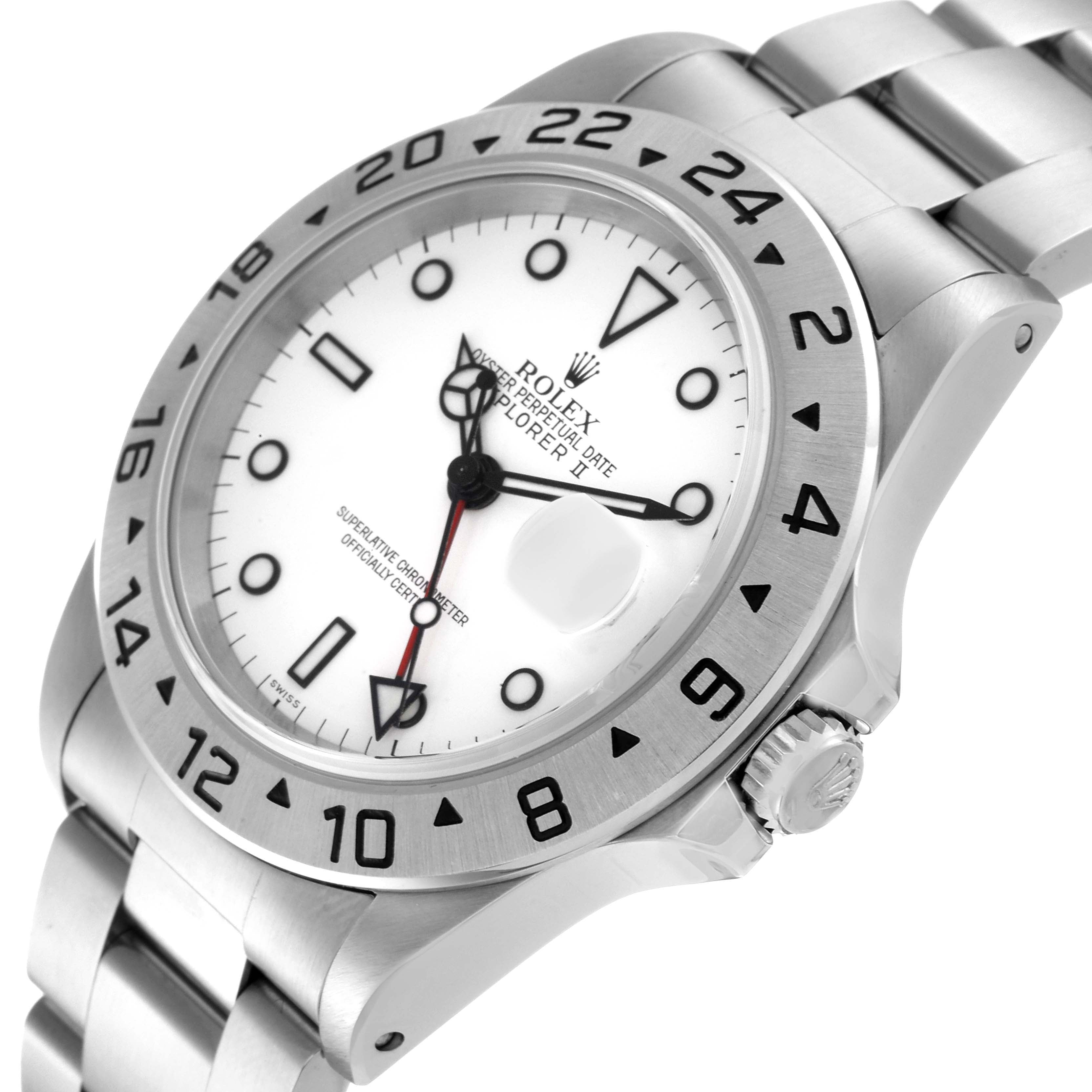Rolex Explorer II 40mm Polar White Dial Automatic Watch 16570 Box Papers