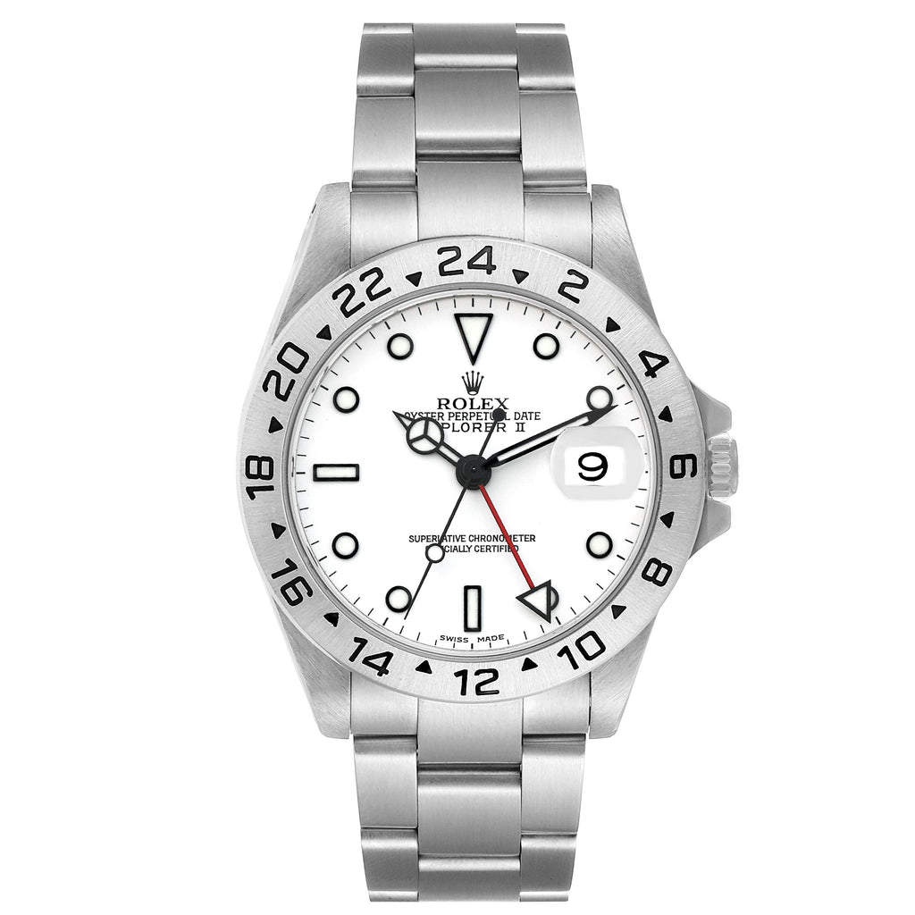 Rolex Explorer II White Polar Dial Steel Mens Watch 16570 Box Papers