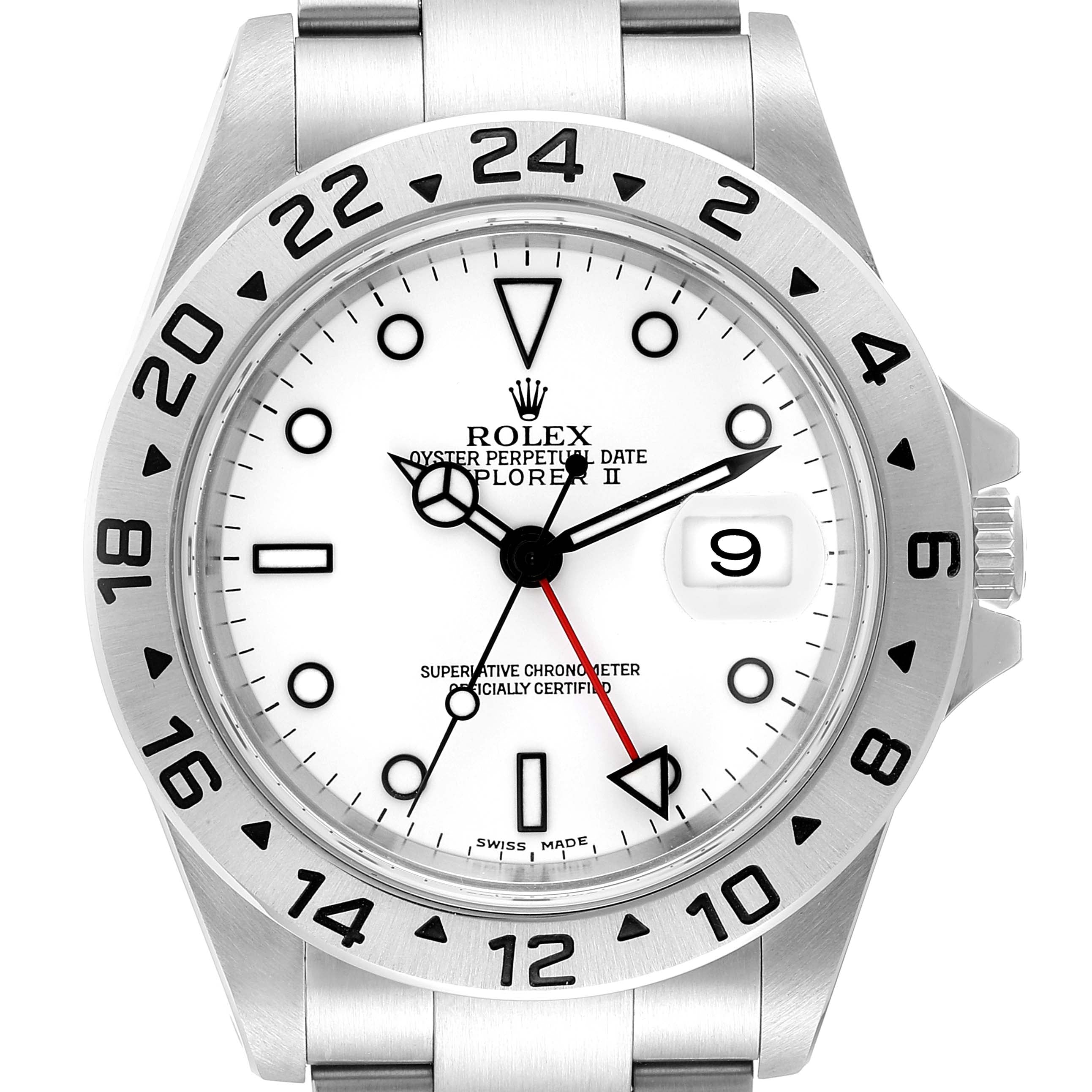 Rolex Explorer II 40mm White Polar Dial Steel Mens Watch 16570