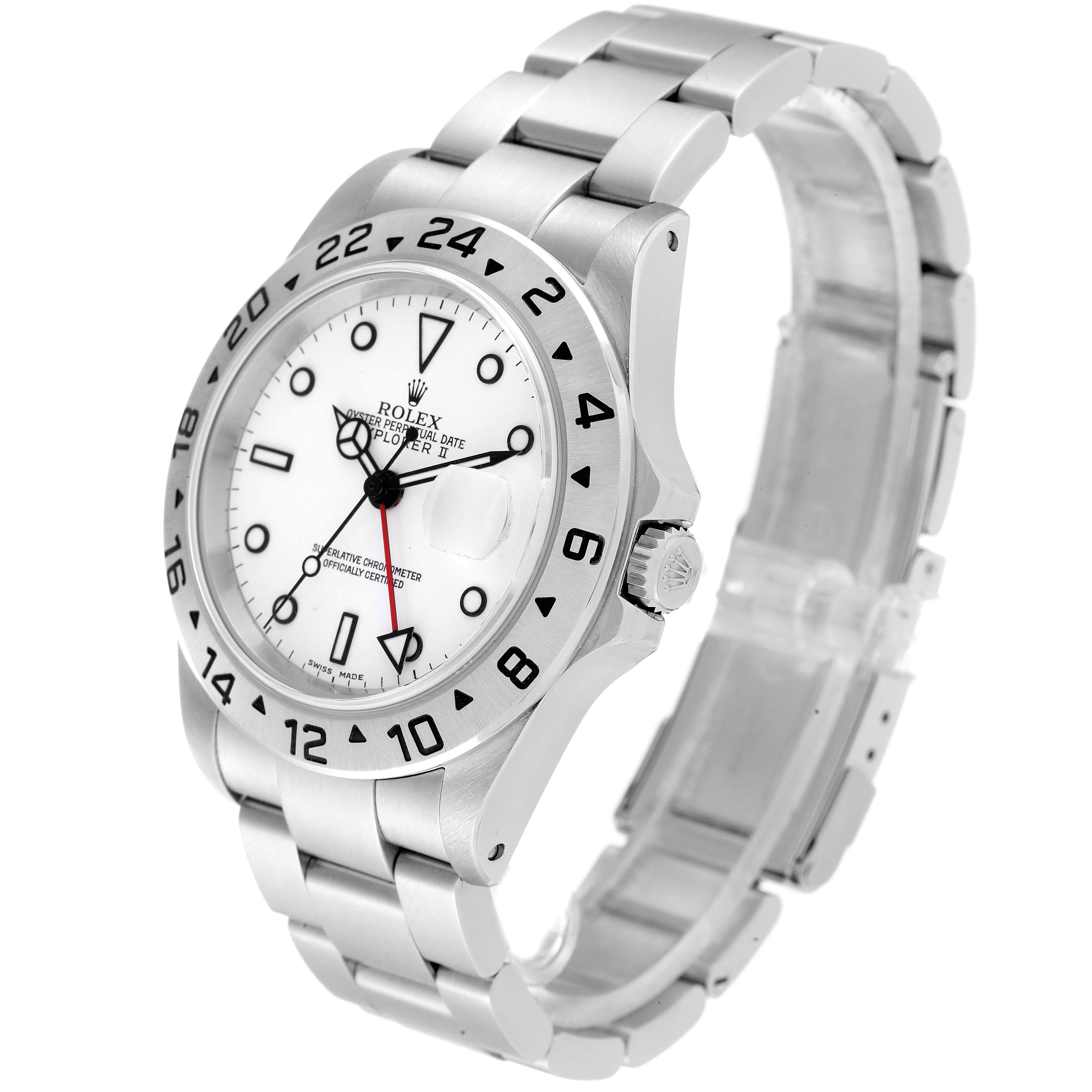 Rolex Explorer II 40mm White Polar Dial Steel Mens Watch 16570
