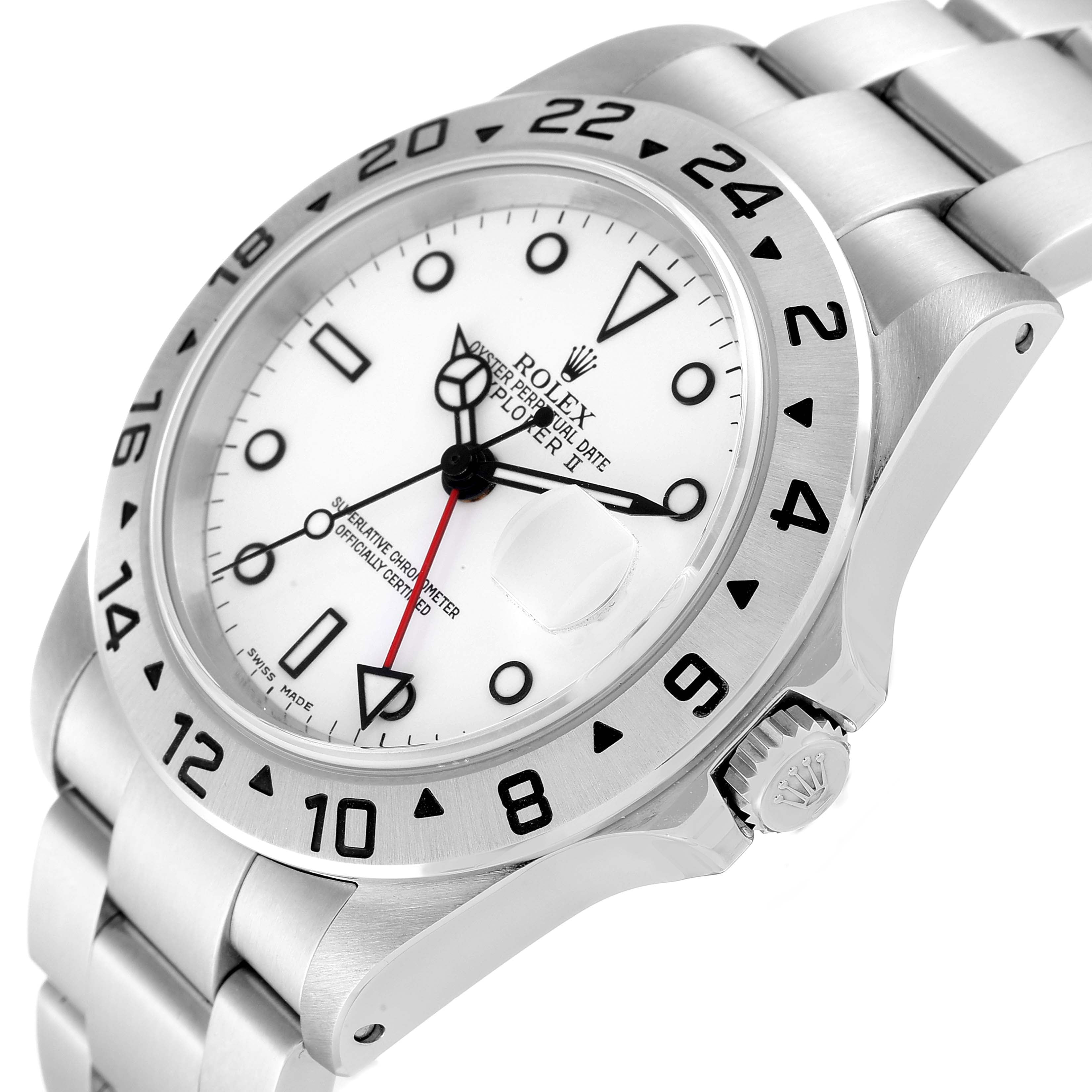 Rolex Explorer II 40mm White Polar Dial Steel Mens Watch 16570