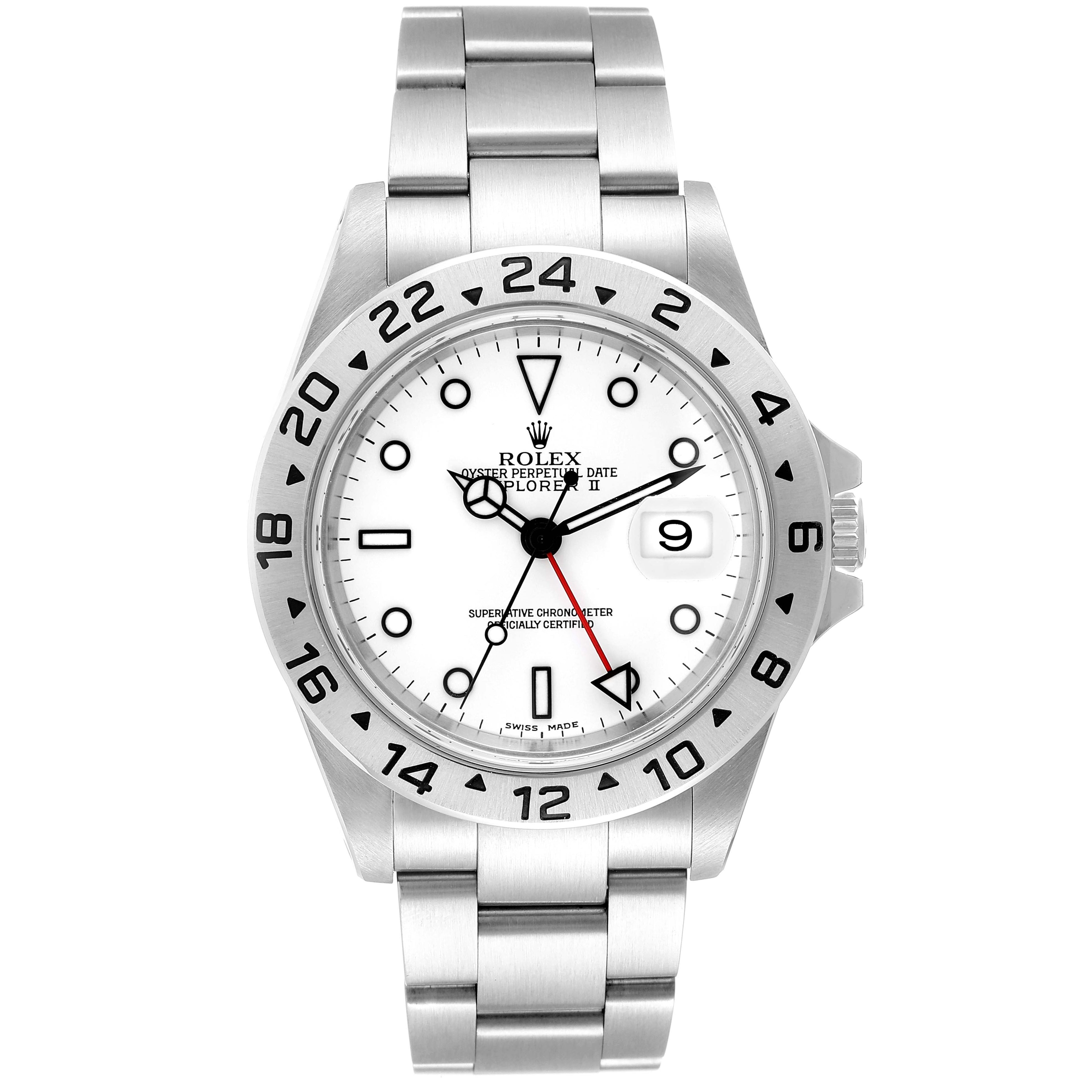 Rolex Explorer II 40mm White Polar Dial Steel Mens Watch 16570