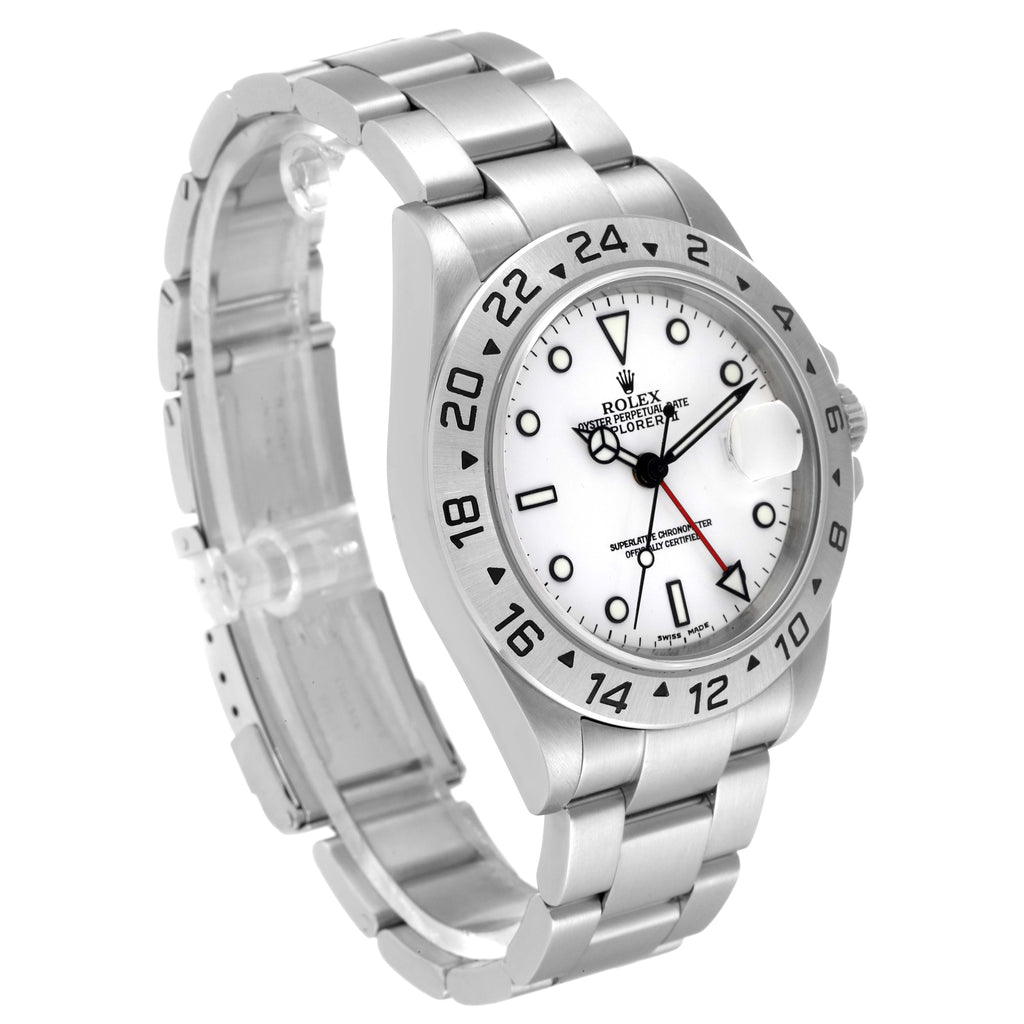 Rolex Explorer II 40mm White Dial Steel Mens Watch 16570