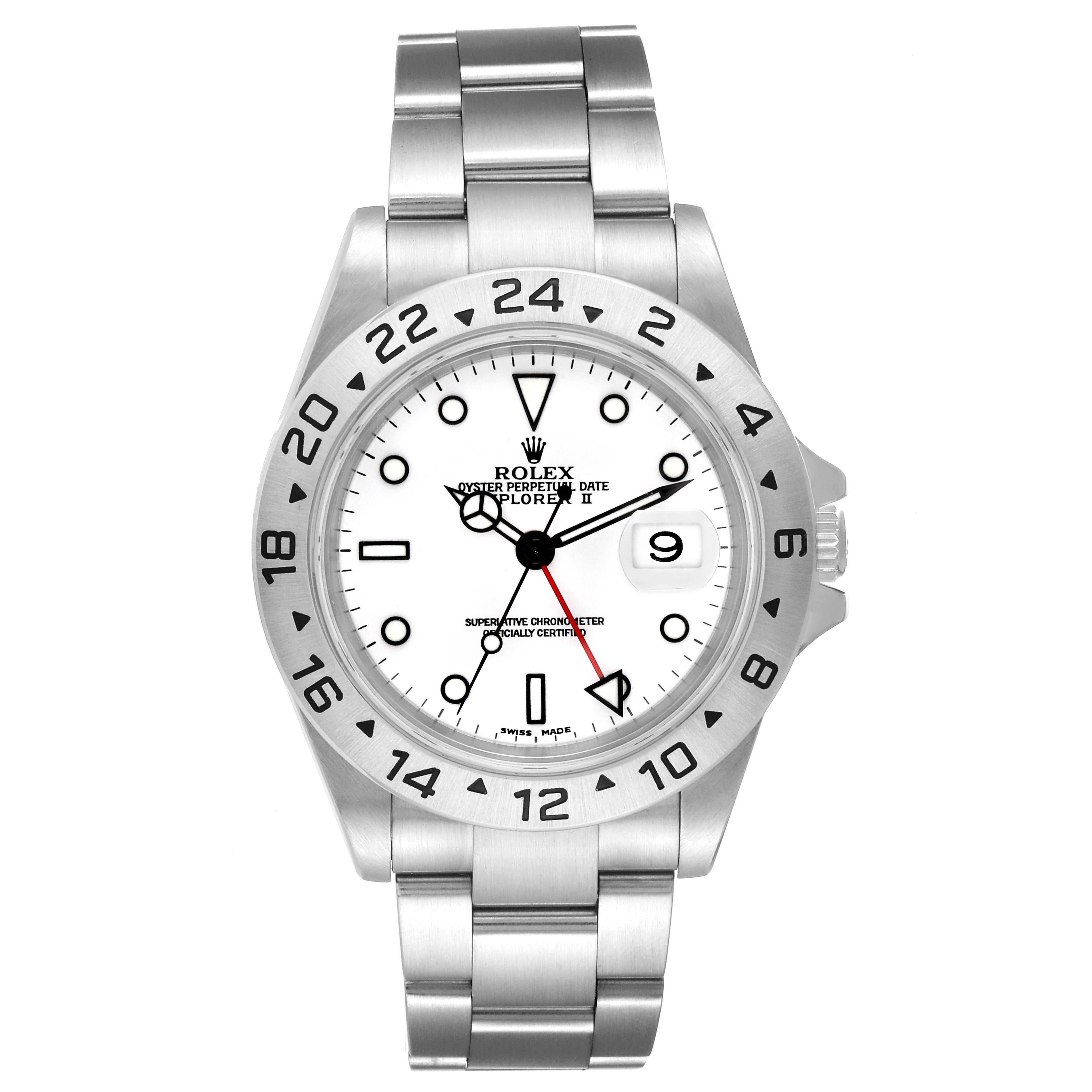 Rolex Explorer II 40mm White Dial Steel Mens Watch 16570