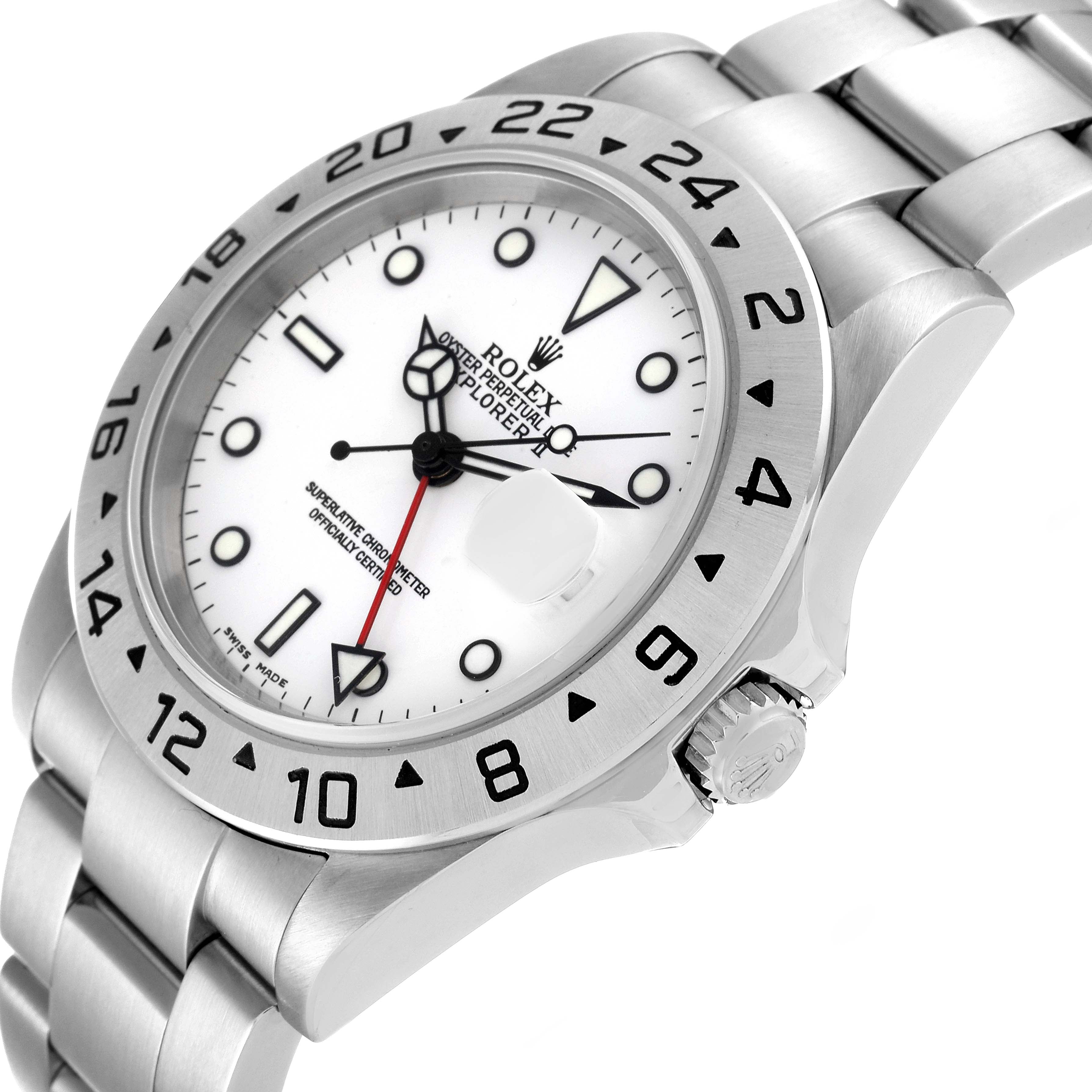 Rolex Explorer II 40mm White Dial Steel Mens Watch 16570