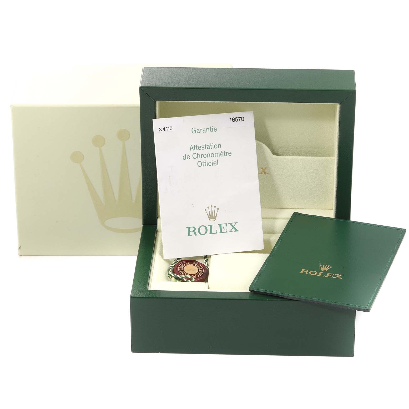 Rolex Explorer II 40mm White Dial Steel Mens Watch 16570 Box Card