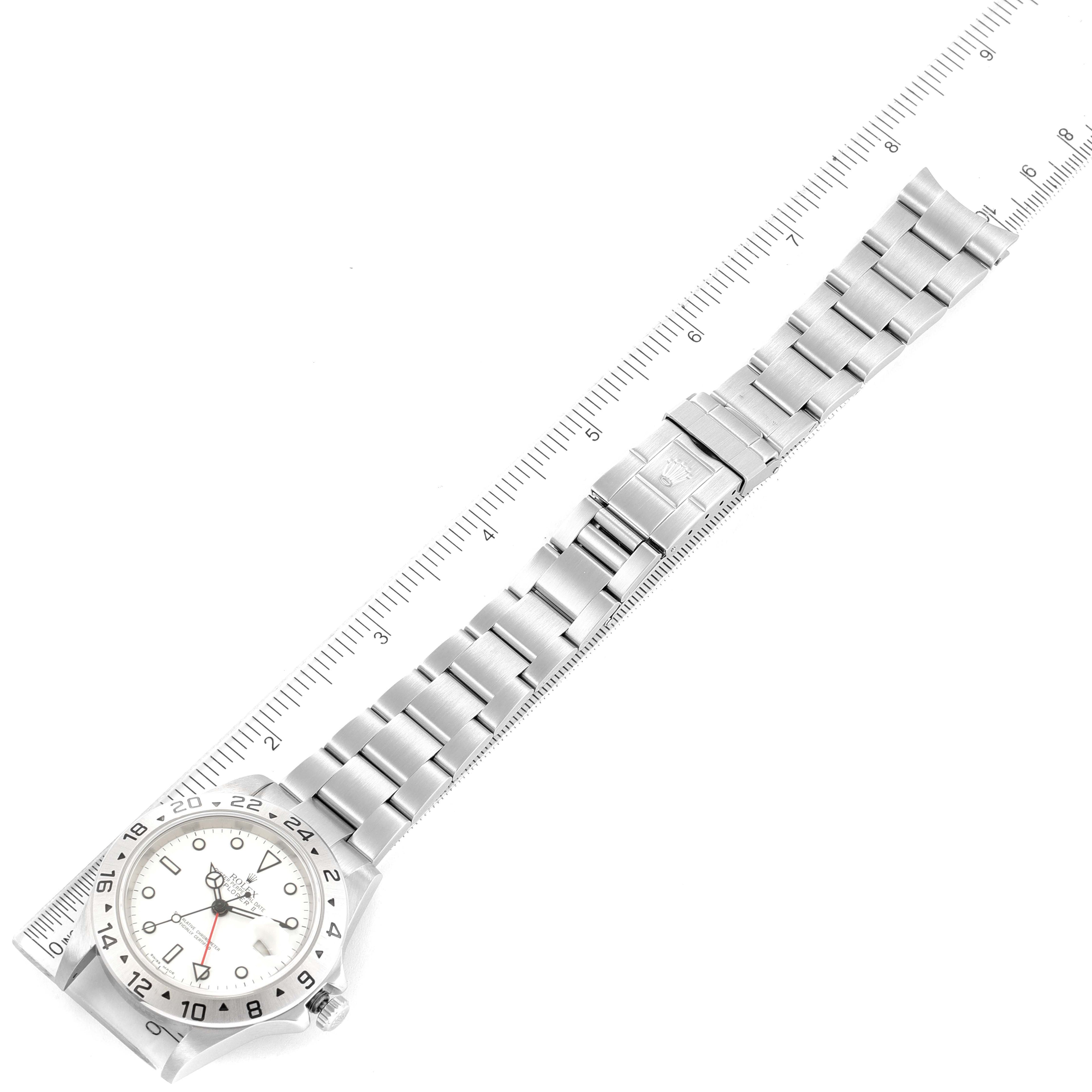 Rolex Explorer II 40mm White Dial Steel Mens Watch 16570 Box Card