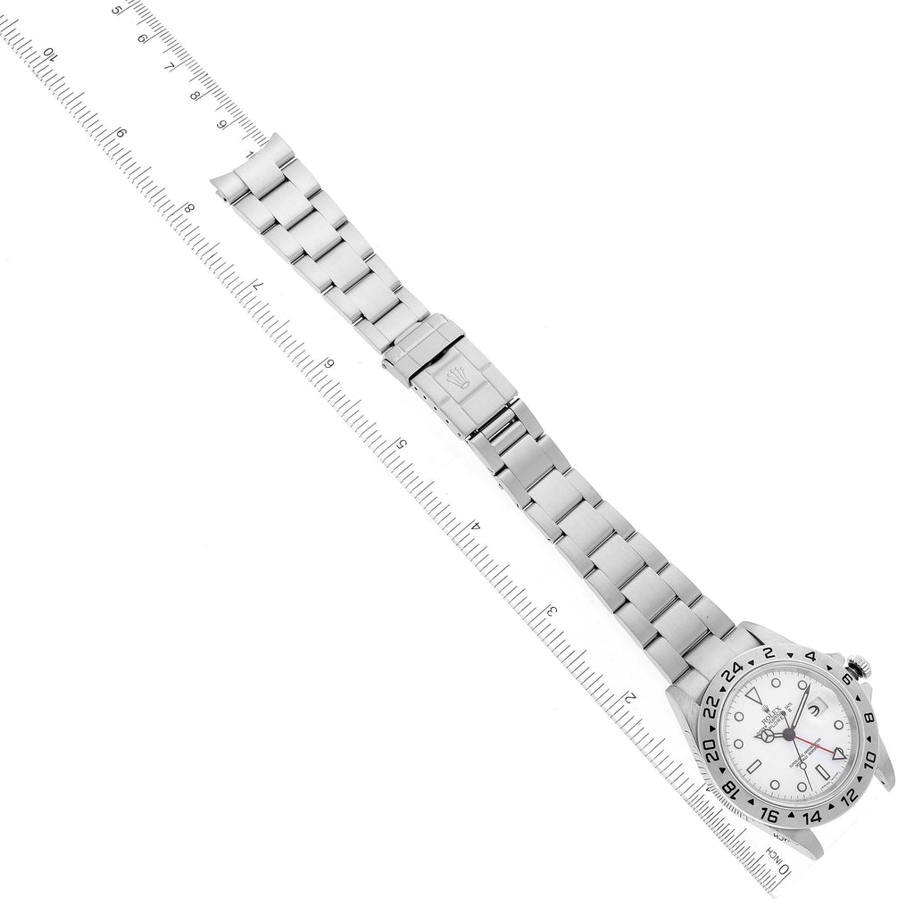 Rolex Explorer II 40mm White Polar Dial Steel Mens Watch 16570 Box Papers