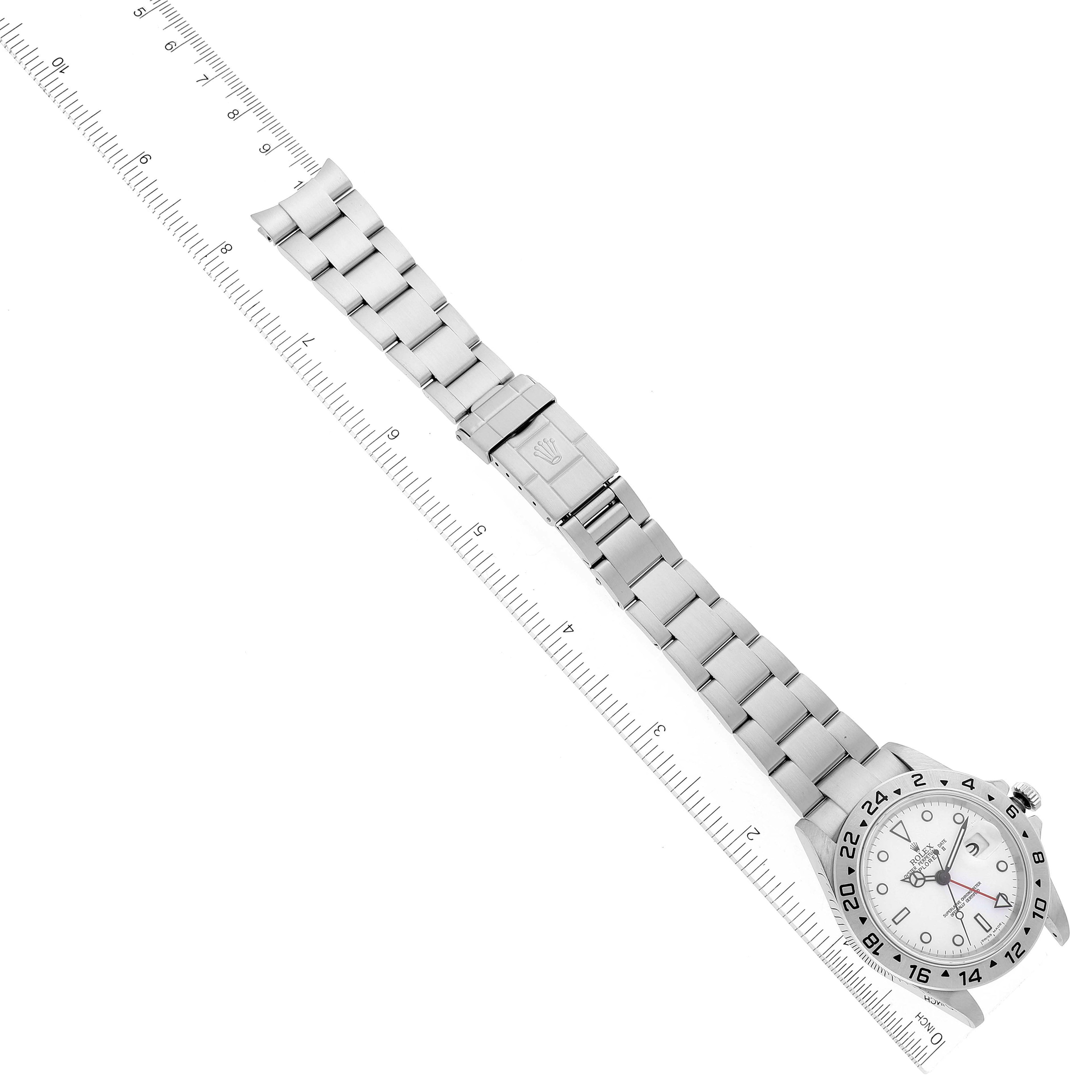 Rolex Explorer II 40mm White Polar Dial Steel Mens Watch 16570 Box Papers