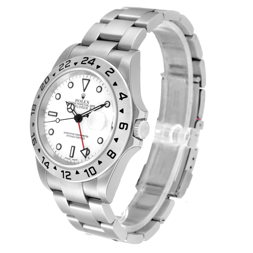 Rolex Explorer II 40mm White Dial Steel Mens Watch 16570 Unworn NOS