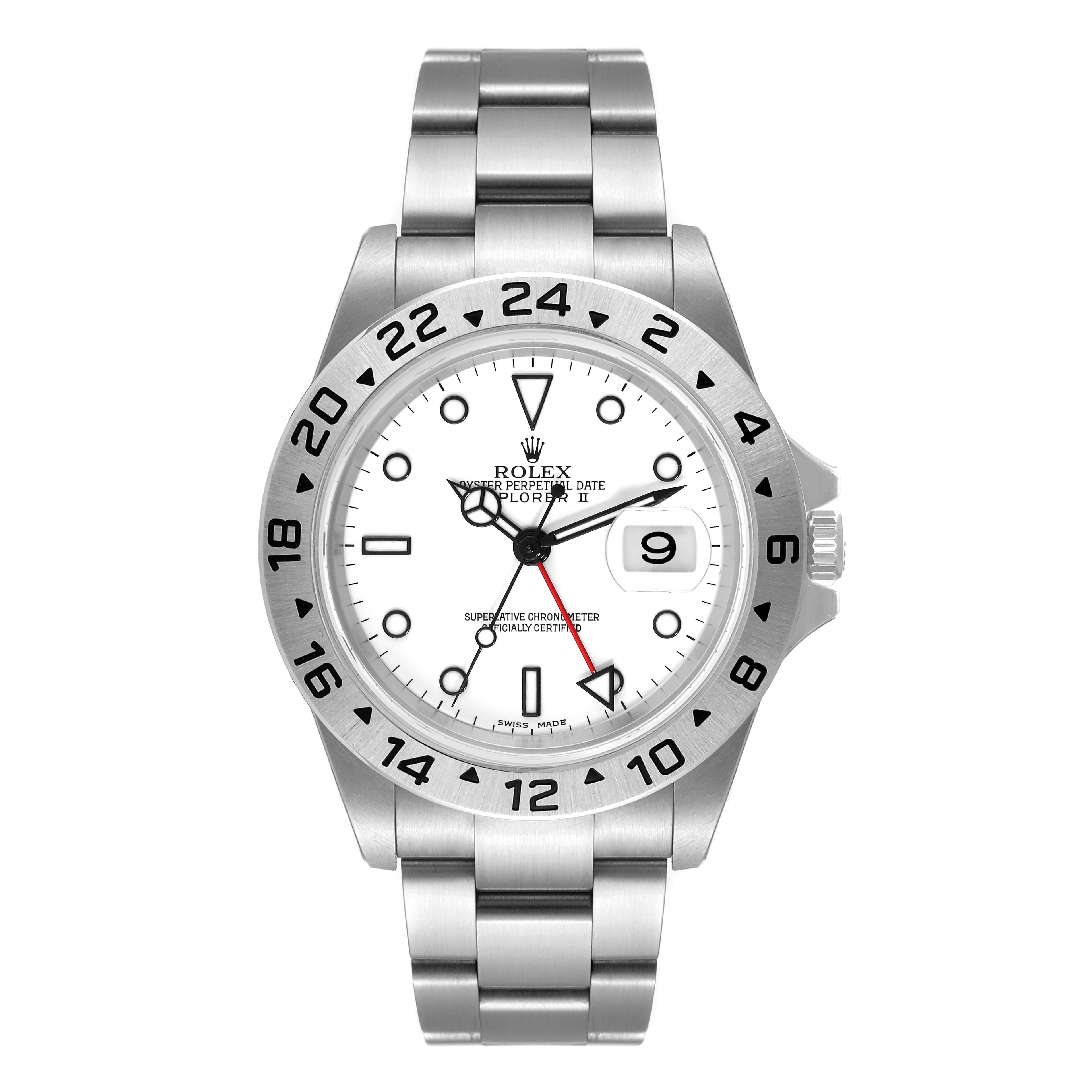 Rolex Explorer II 40mm White Dial Steel Mens Watch 16570 Unworn NOS