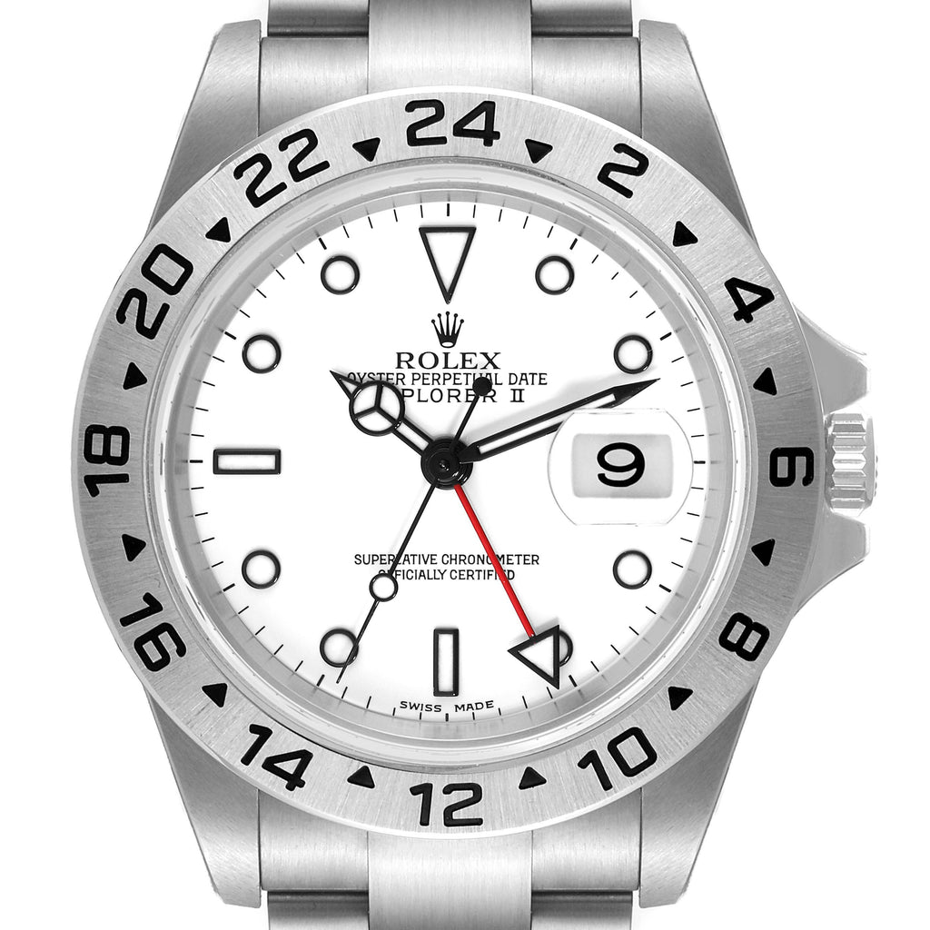 Rolex Explorer II 40mm White Dial Steel Mens Watch 16570 Unworn NOS