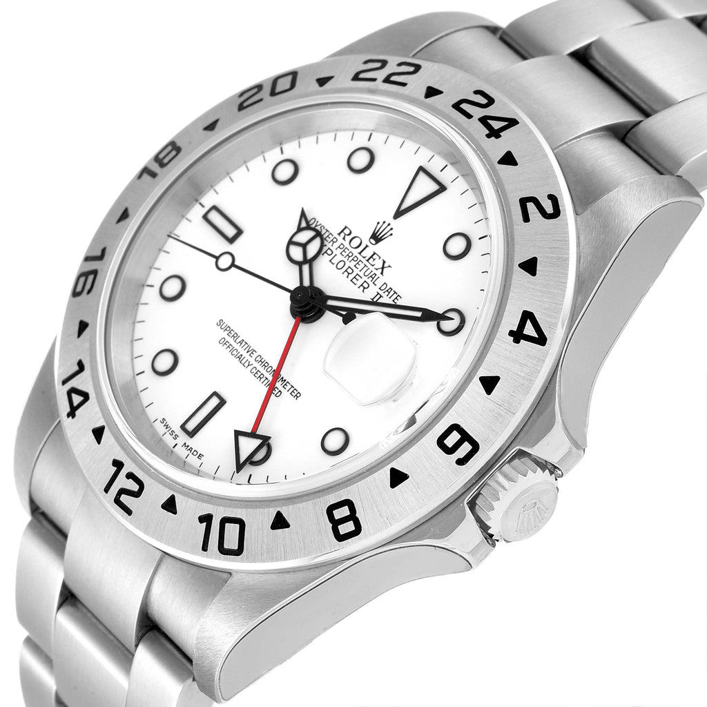 Rolex Explorer II 40mm White Dial Steel Mens Watch 16570 Unworn NOS
