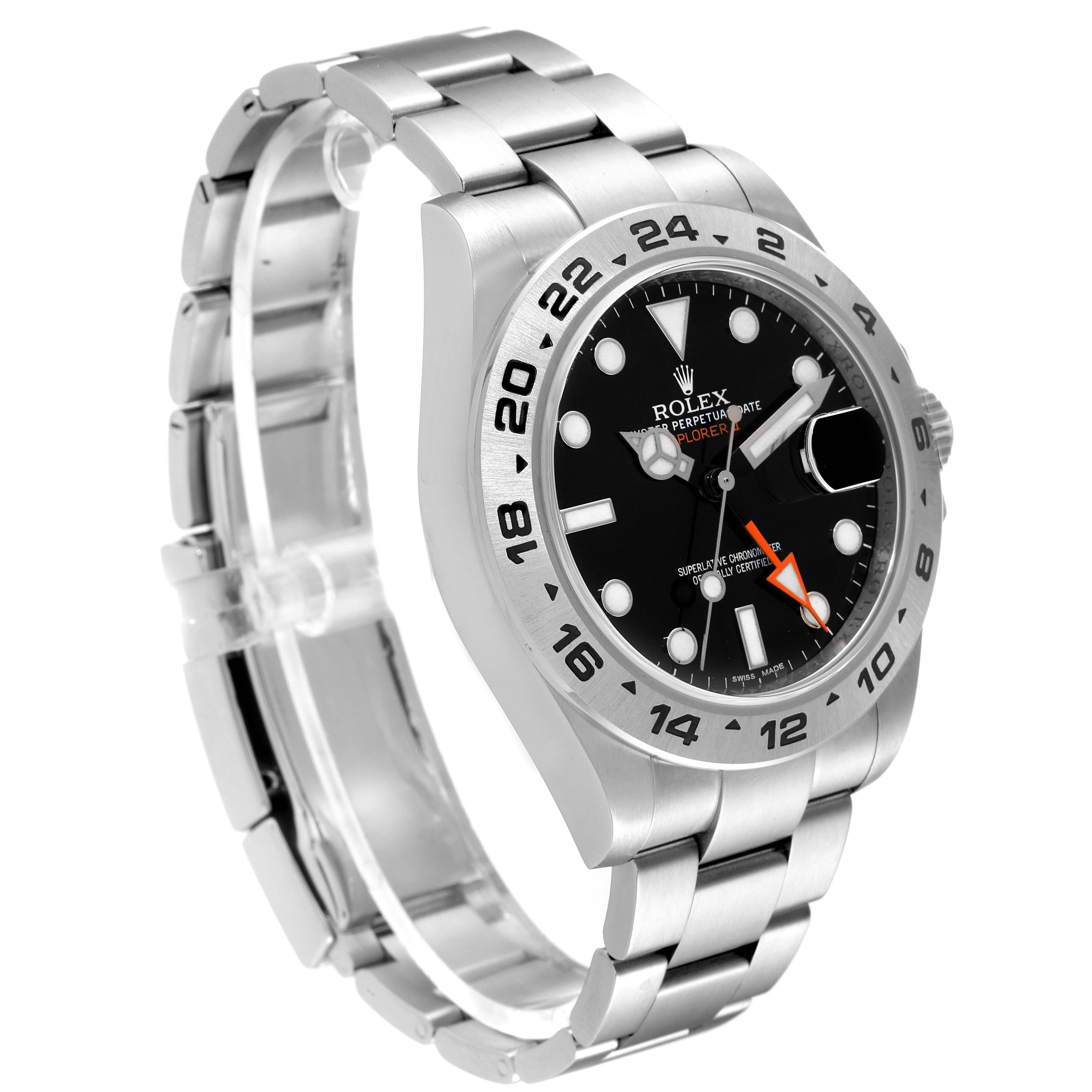 Rolex Explorer II 42 Black Dial Orange Hand Mens Watch 216570 Box Card