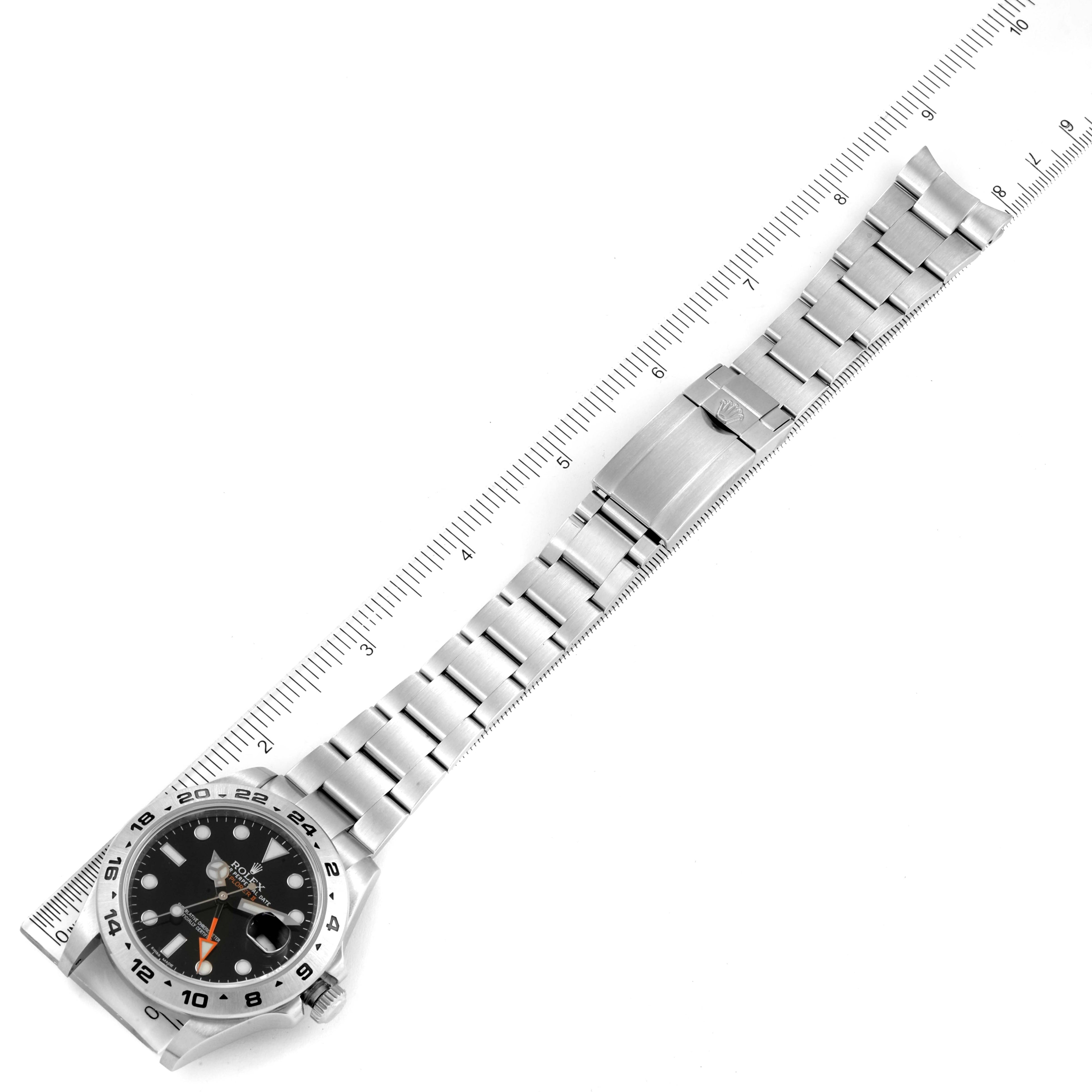 Rolex Explorer II 42 Black Dial Orange Hand Mens Watch 216570 Box Card