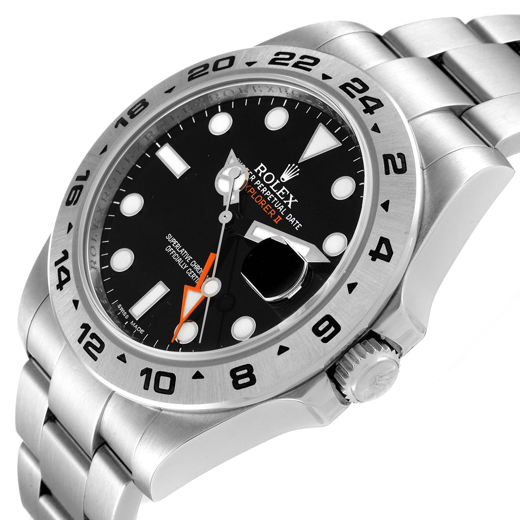 Rolex Explorer II 42 Black Dial Orange Hand Mens Watch 216570 Box Card