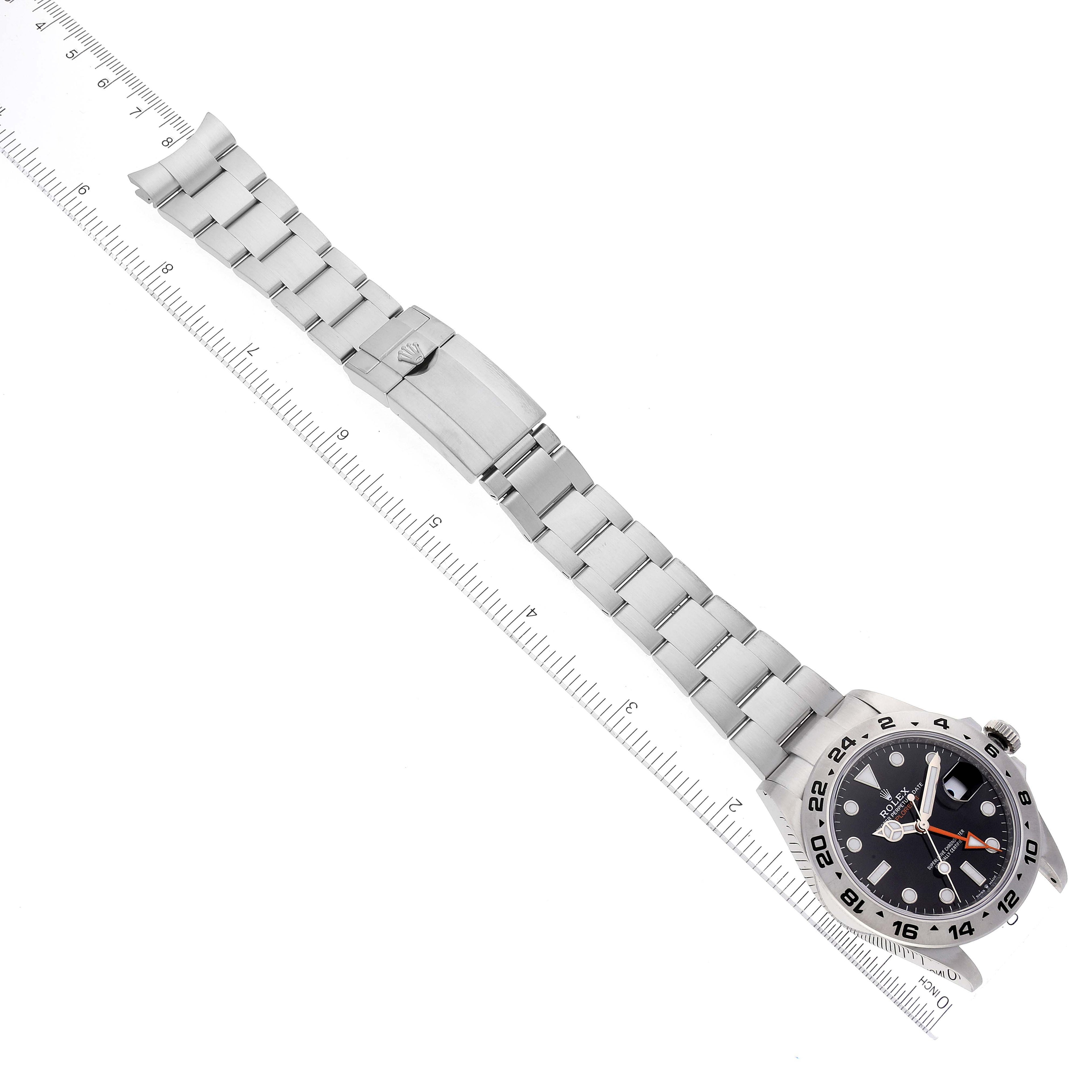 Rolex Explorer II 42 Black Dial Orange Hand Steel Mens Watch 226570 Box Card