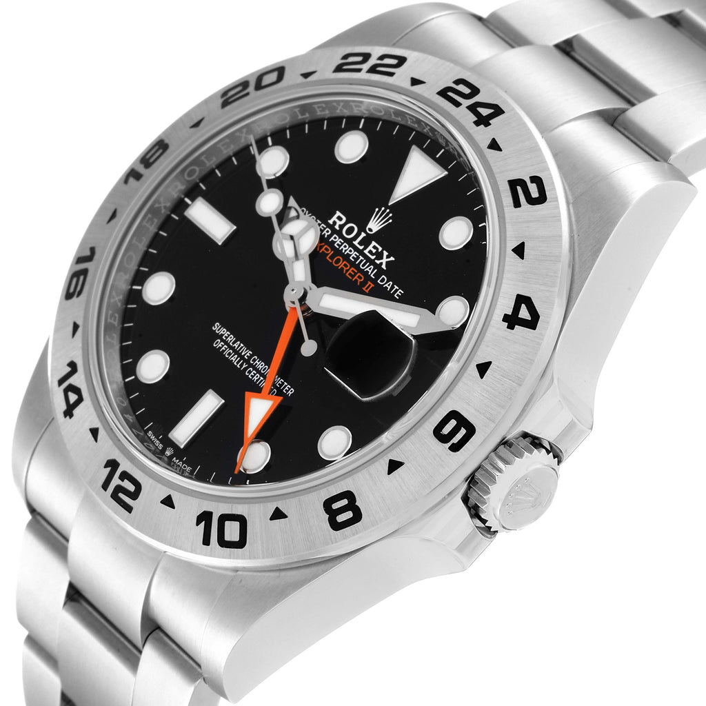 Rolex Explorer II 42 Black Dial Orange Hand Steel Watch 226570 Unworn