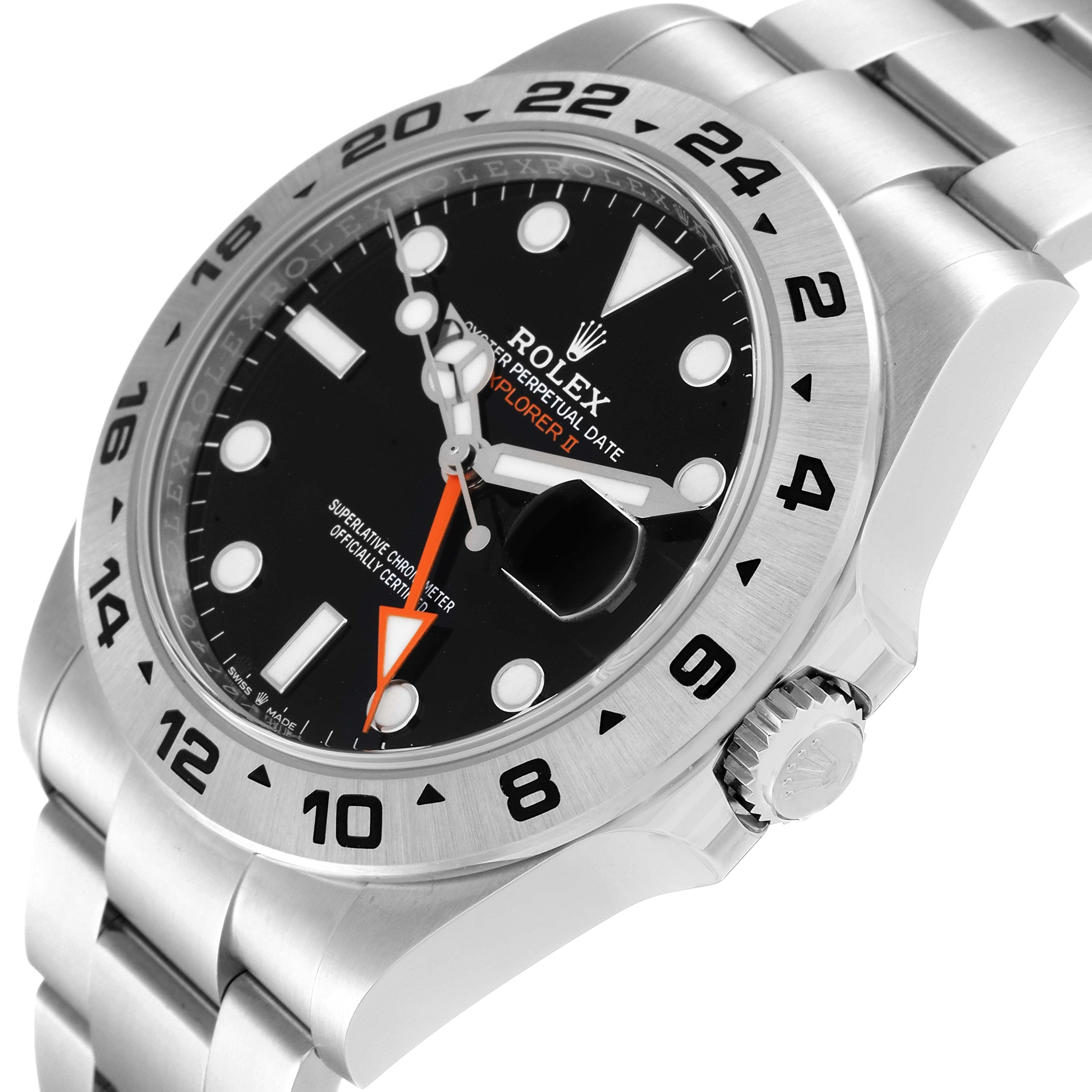 Rolex Explorer II 42 Black Dial Orange Hand Steel Watch 226570 Unworn