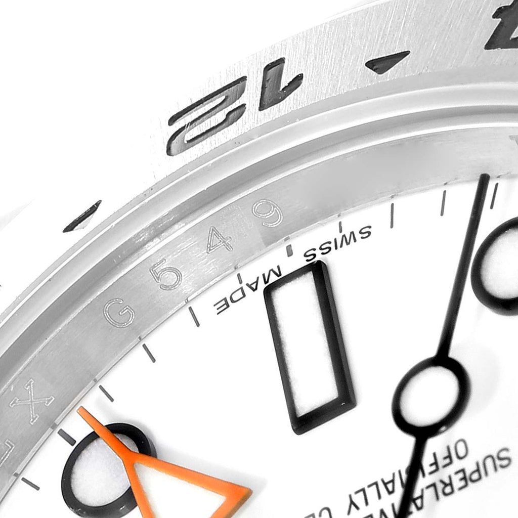 Rolex Explorer II 42 White Polar Dial Orange Hand Steel Mens Watch 216570