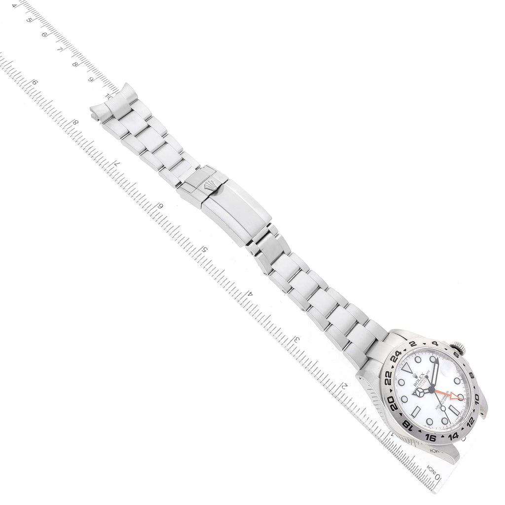 Rolex Explorer II 42 White Dial Orange Hand Steel Mens Watch 216570