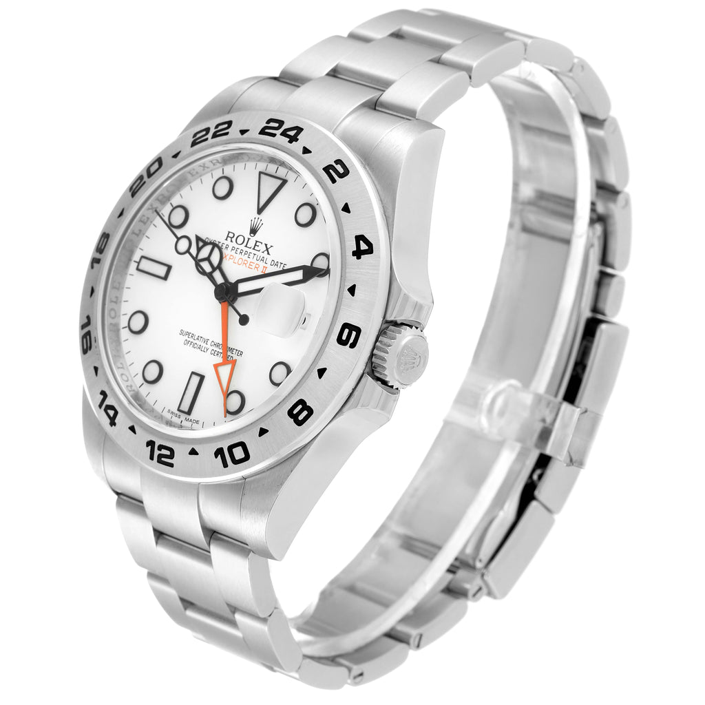 Rolex Explorer II 42 White Dial Orange Hand Steel Mens Watch 216570