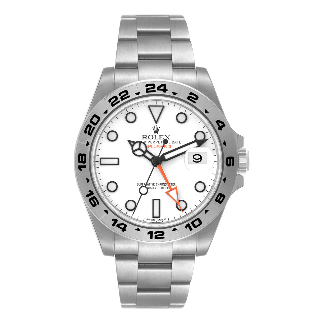 Rolex Explorer II 42 White Dial Orange Hand Steel Mens Watch 216570 Unworn