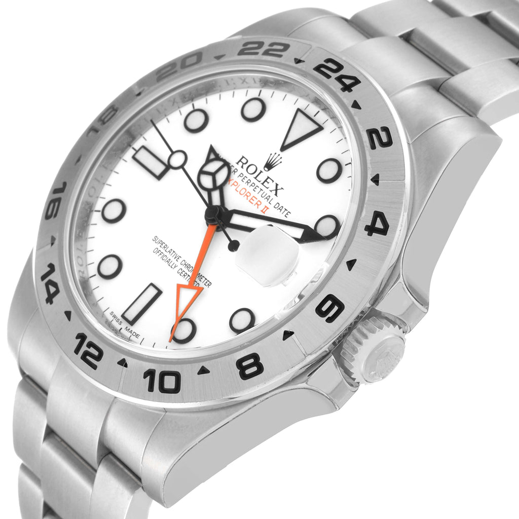 Rolex Explorer II 42 White Dial Orange Hand Steel Mens Watch 216570 Unworn